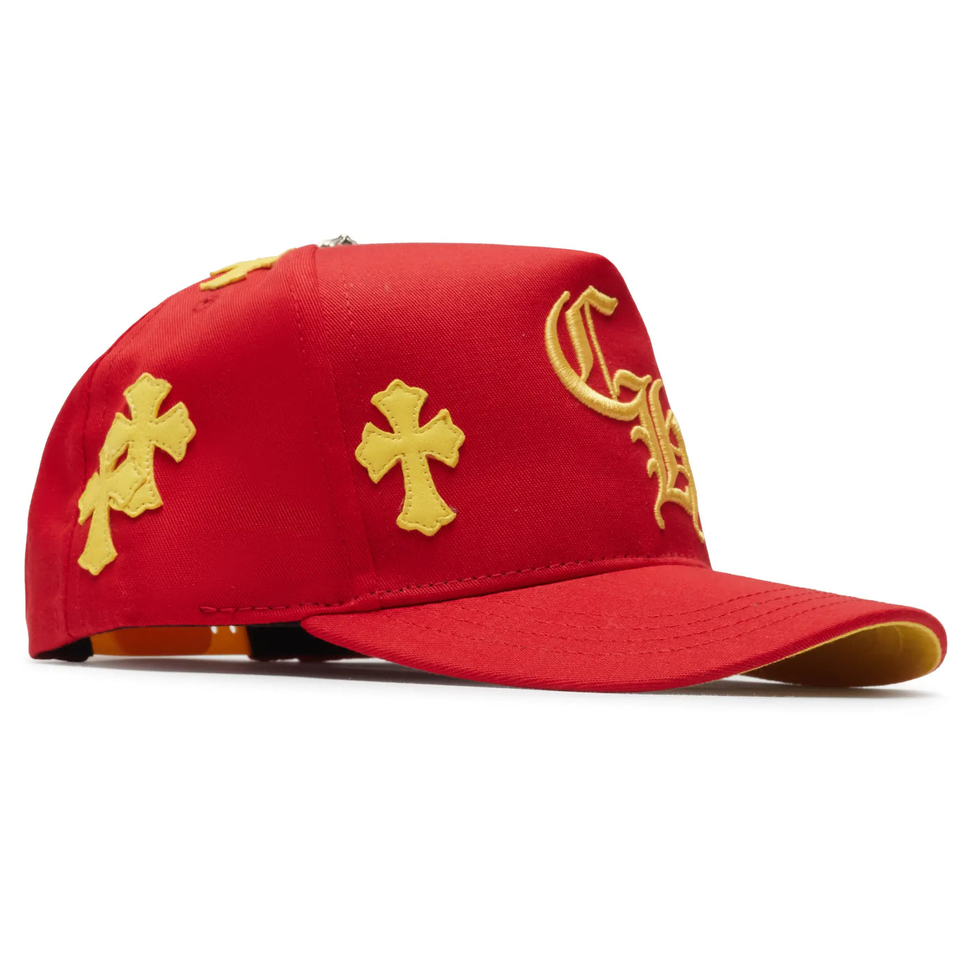 Casquette Chrome Hearts Cross Patch Rouge Jaune Baseball