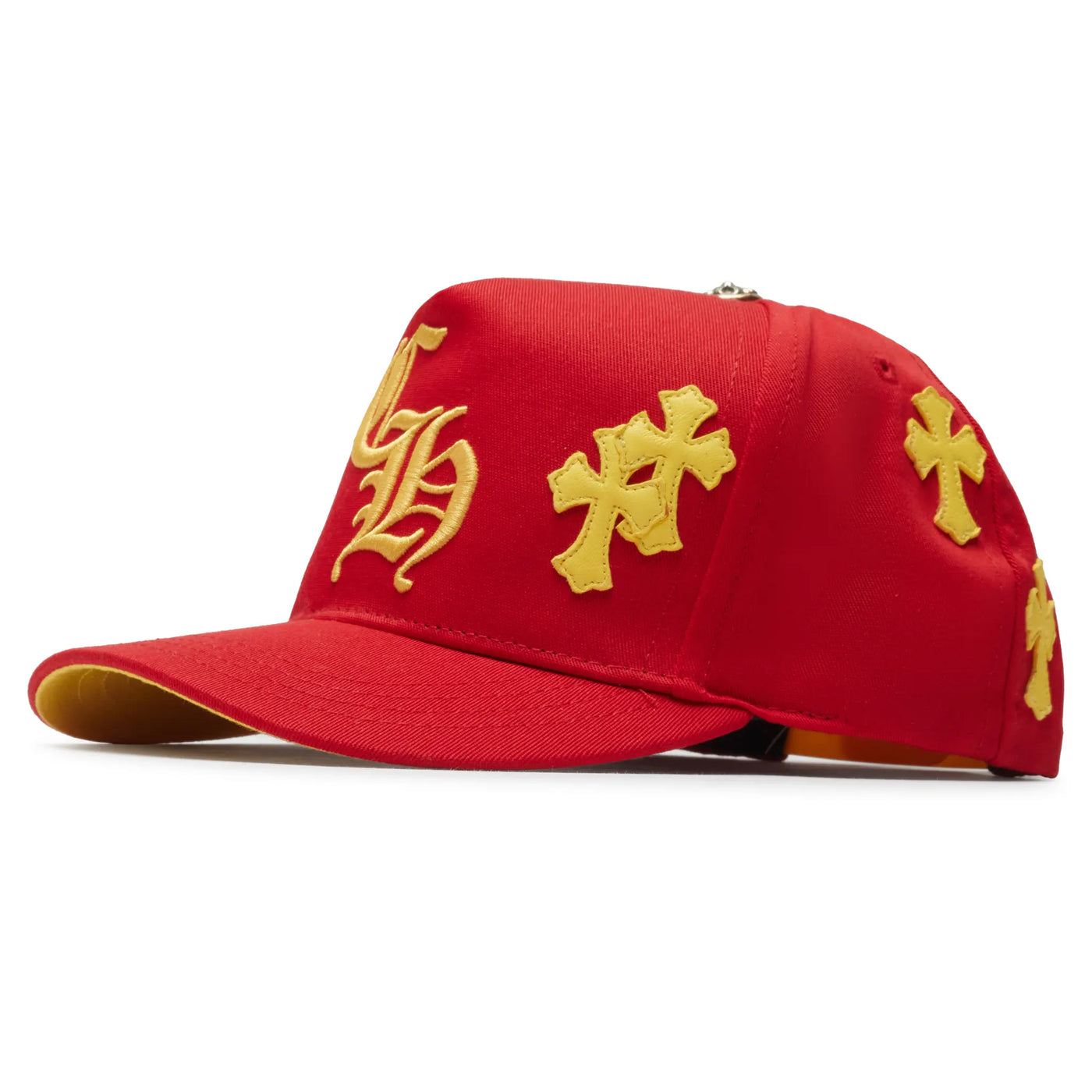 Casquette Chrome Hearts Cross Patch Rouge Jaune Baseball — vue 5