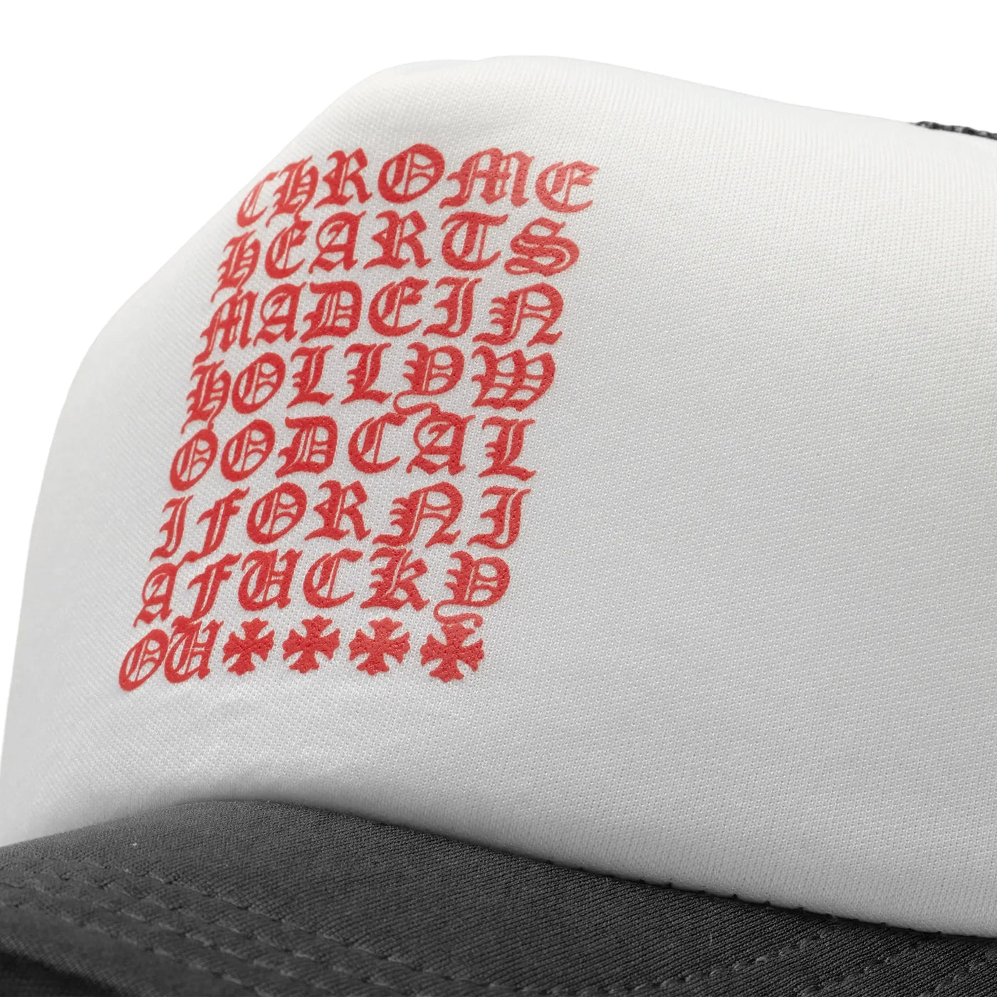 Casquette Chrome Hearts Eyechart Noir Blanc Rouge Trucker — vue 4