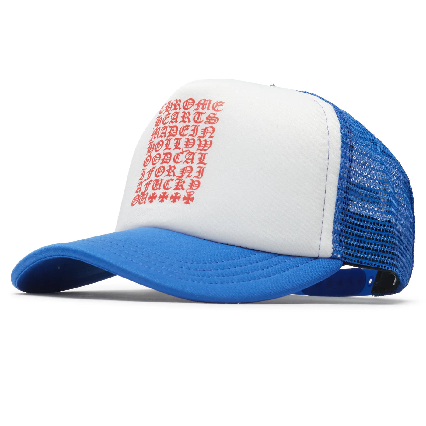 Casquette Chrome Hearts Eyechart Bleu Blanc Rouge Trucker — vue 5