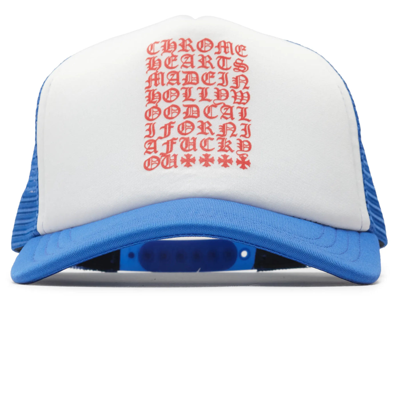 Casquette Chrome Hearts Eyechart Bleu Blanc Rouge Trucker — vue 2
