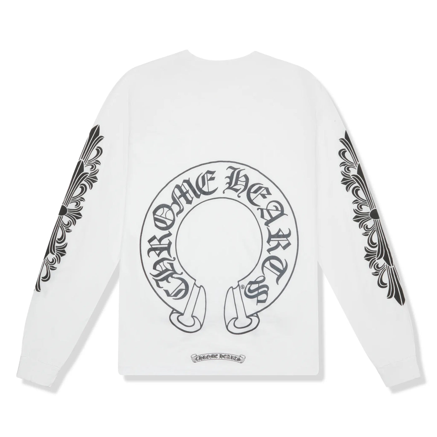 T-Shirt Chrome Hearts Floral Horse Pocket Logo L/S Blanc T-shirt — vue 2
