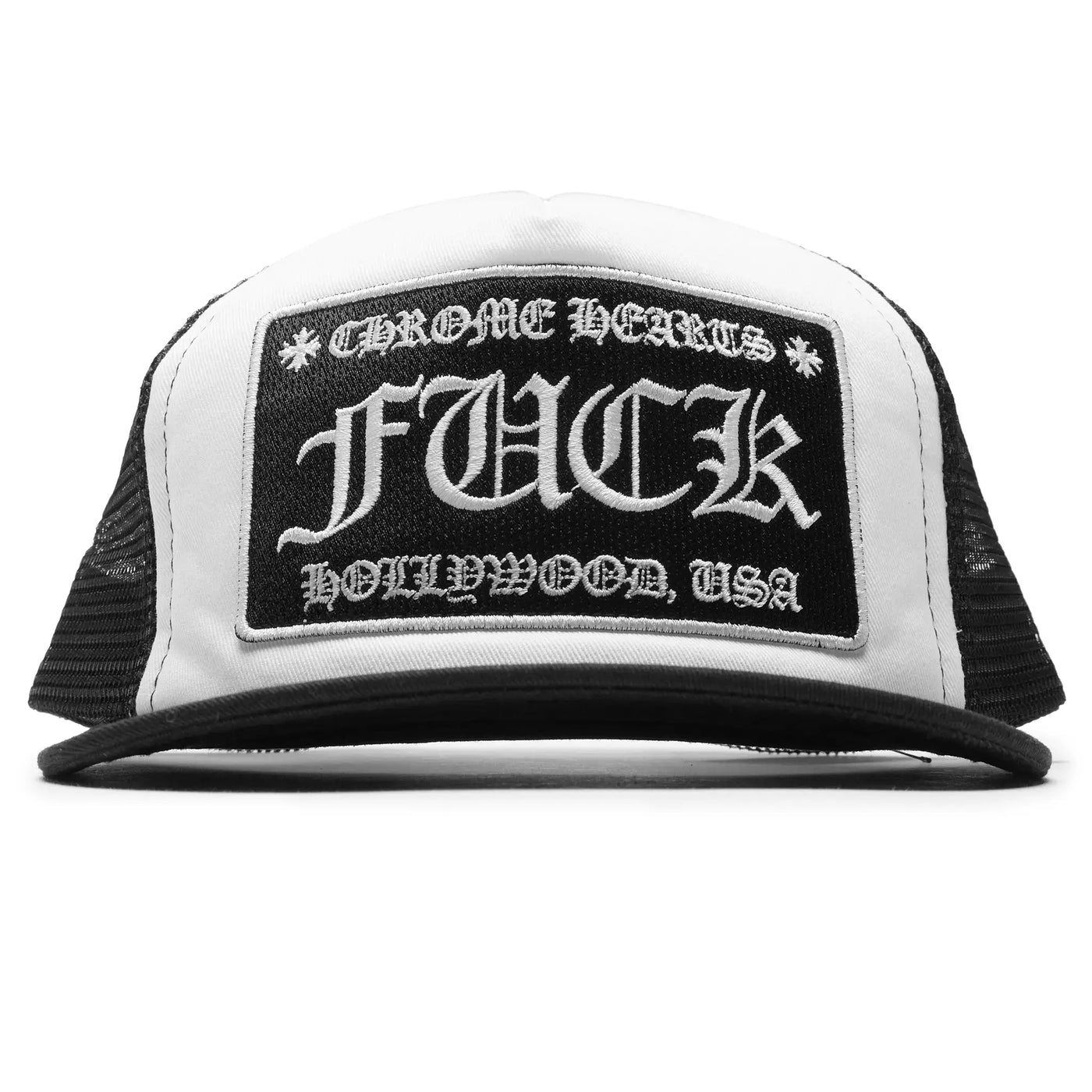 Casquette Chrome Hearts Fuck Hollywood Blanc Noir Trucker — vue 2