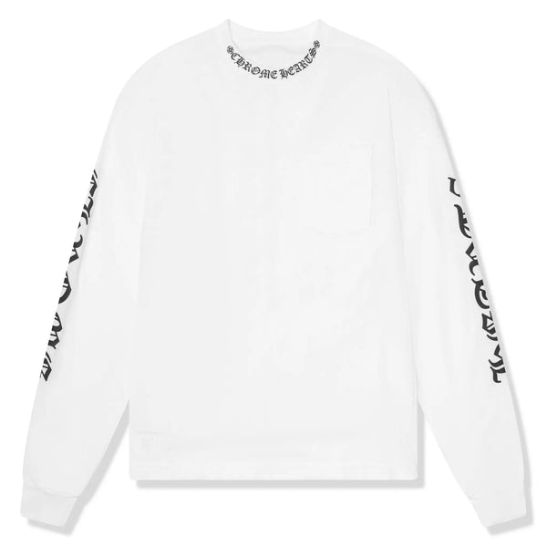 T-Shirt Chrome Hearts 1988 Neck Logo L/S Blanc Noir T Shirt