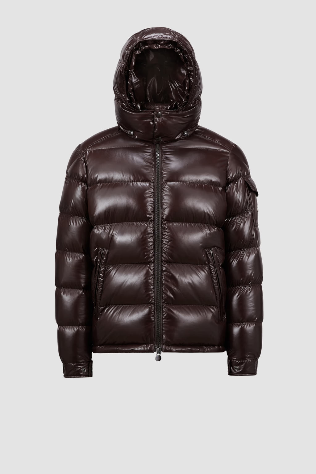 Doudoune Moncler Courte à Capuche Maya Marron Foncé — vue 2