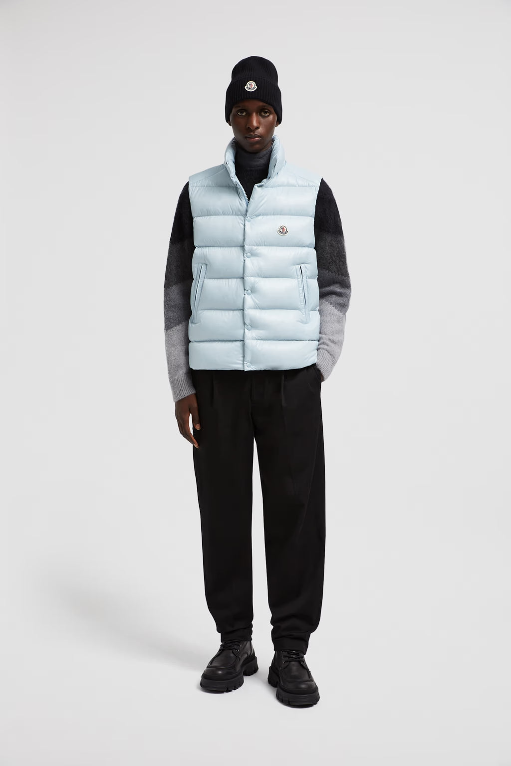 Doudoune Moncler Sans Manche Tibb Bleu Pastel