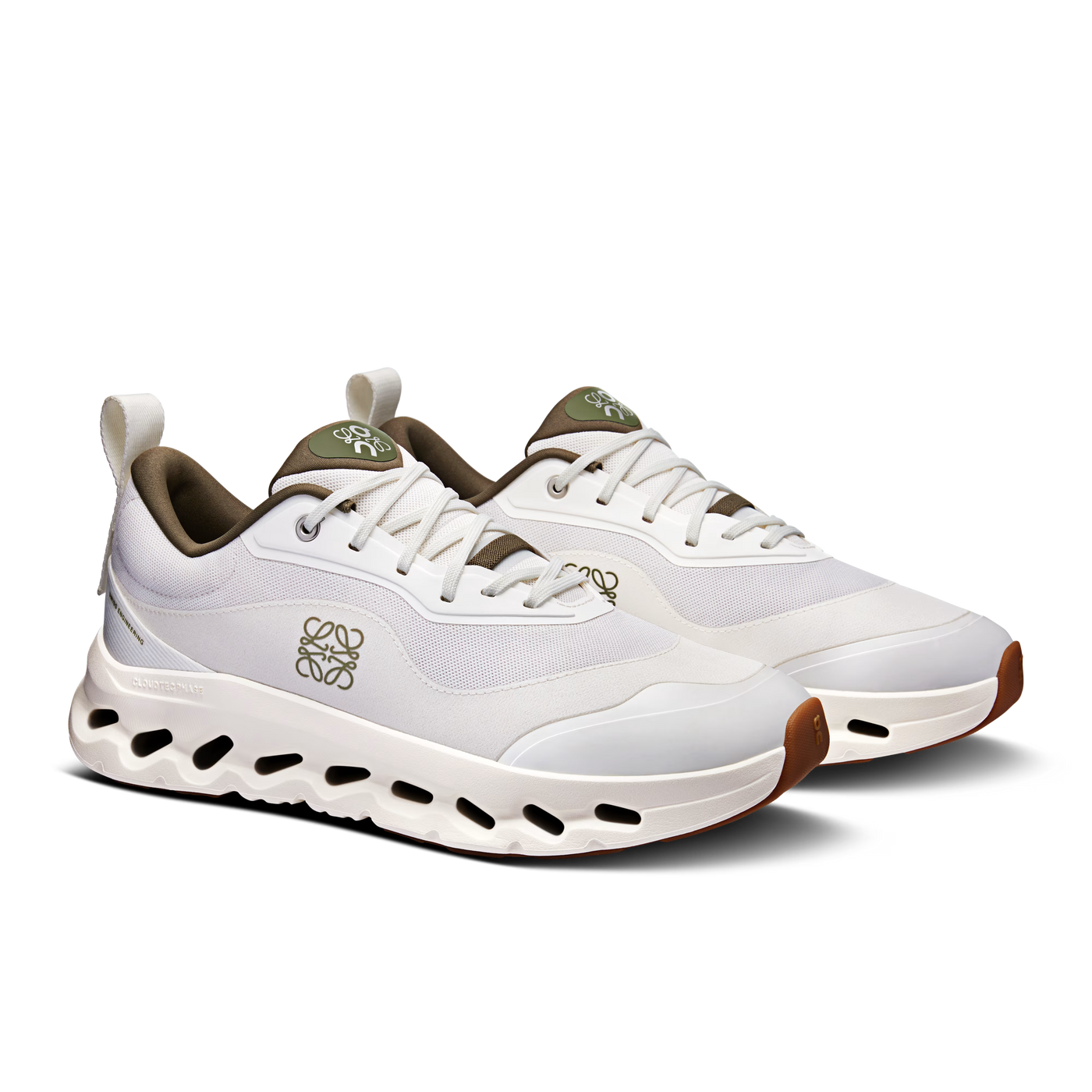 Baskets Loewe on Cloud Blanc Kaki — vue 3