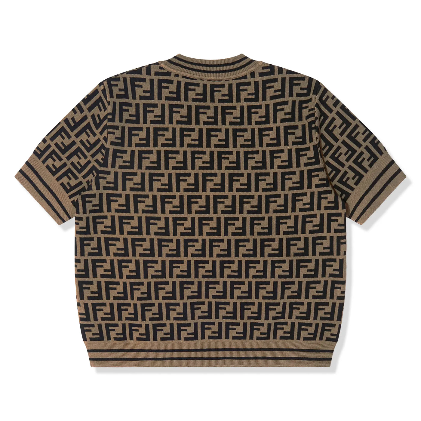 T-Shirt Fendi FF Logo Femme Knitted Marron — vue 2