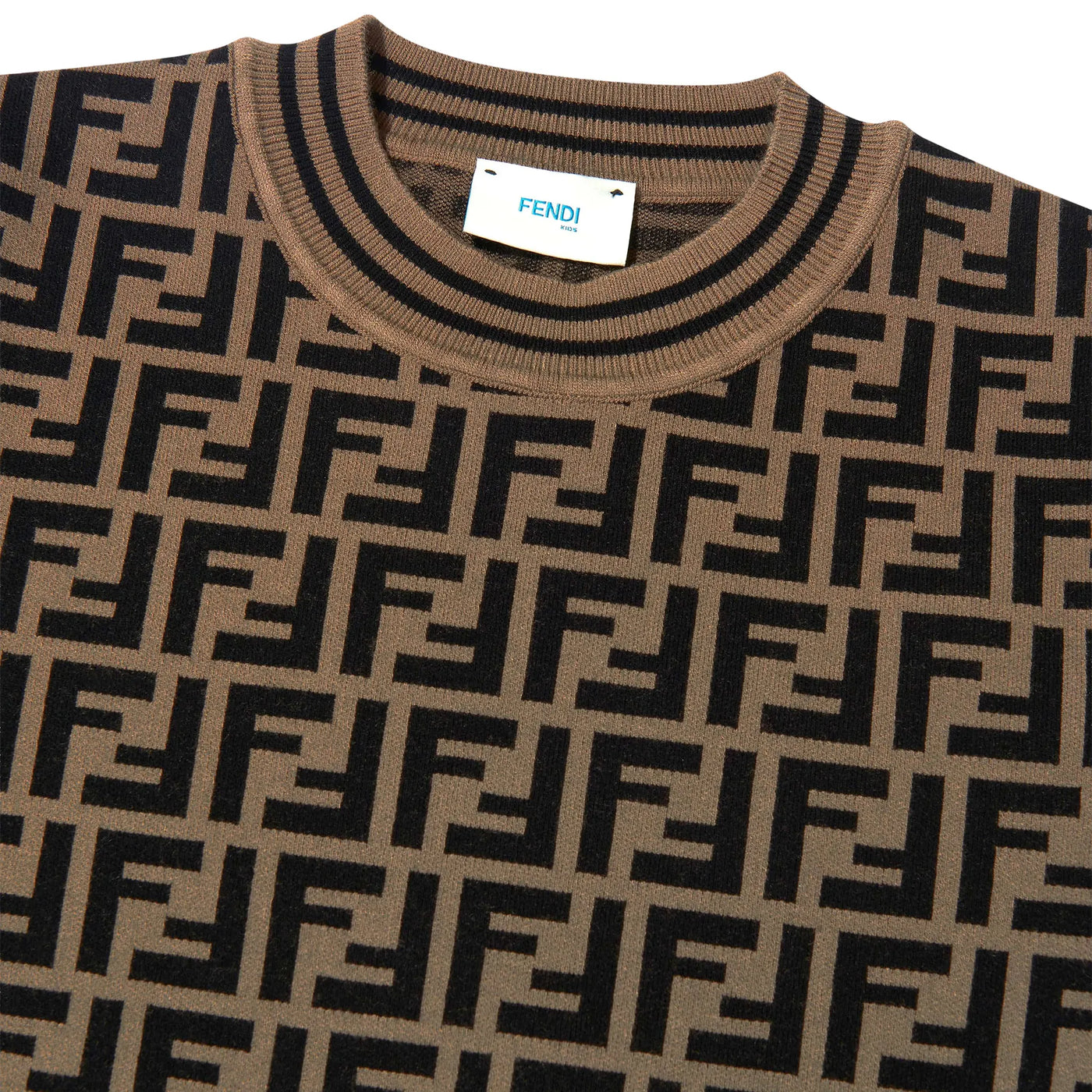T-Shirt Fendi FF Logo Femme Knitted Marron — vue 3