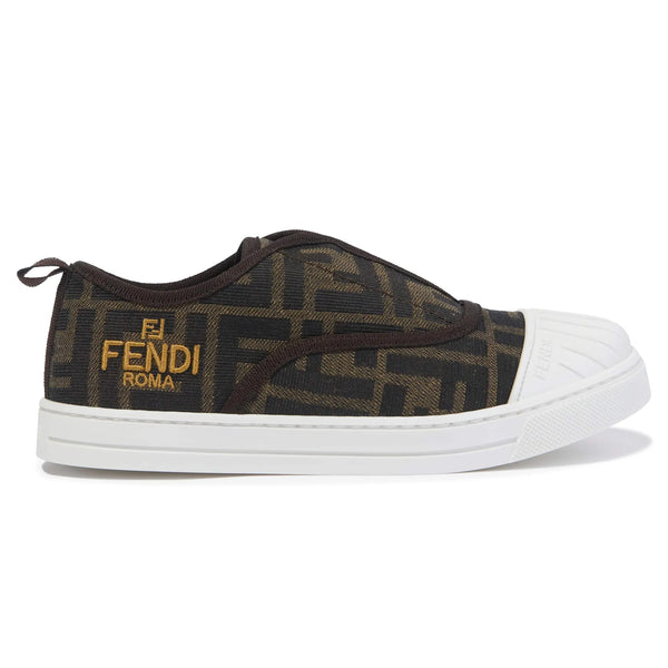 Baskets Fendi FF Logo Marron