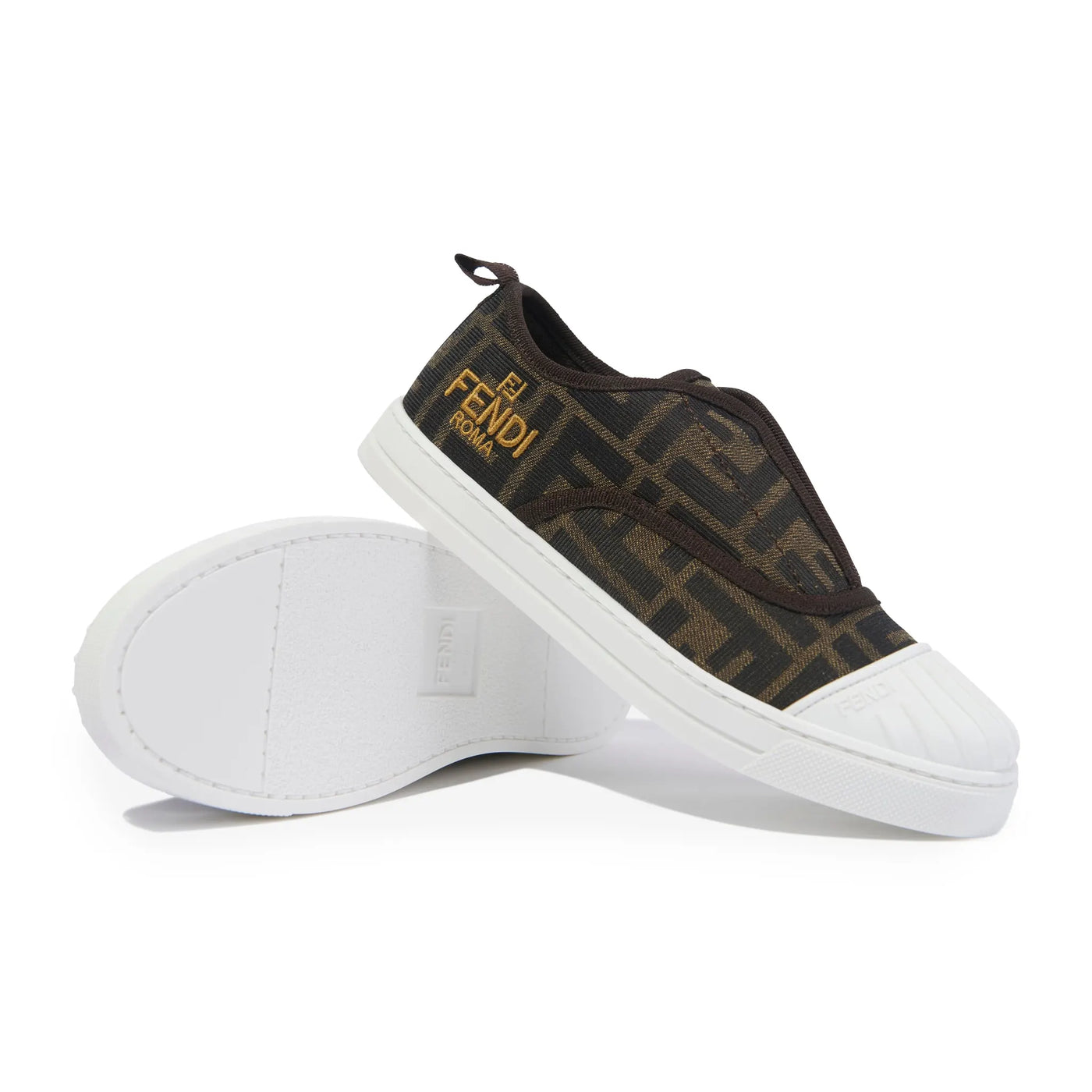 Baskets Fendi FF Logo Marron — vue 2
