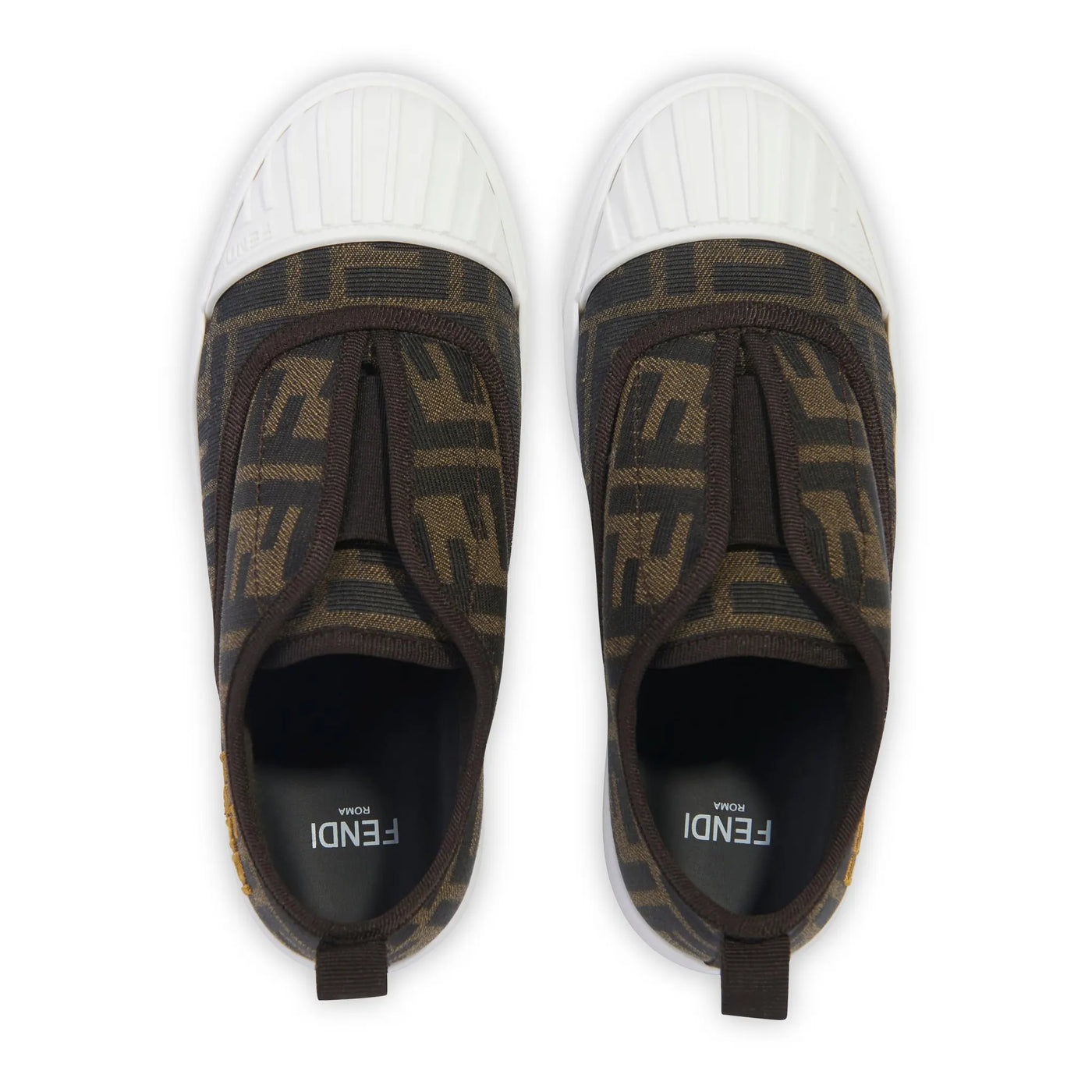 Baskets Fendi FF Logo Marron — vue 3
