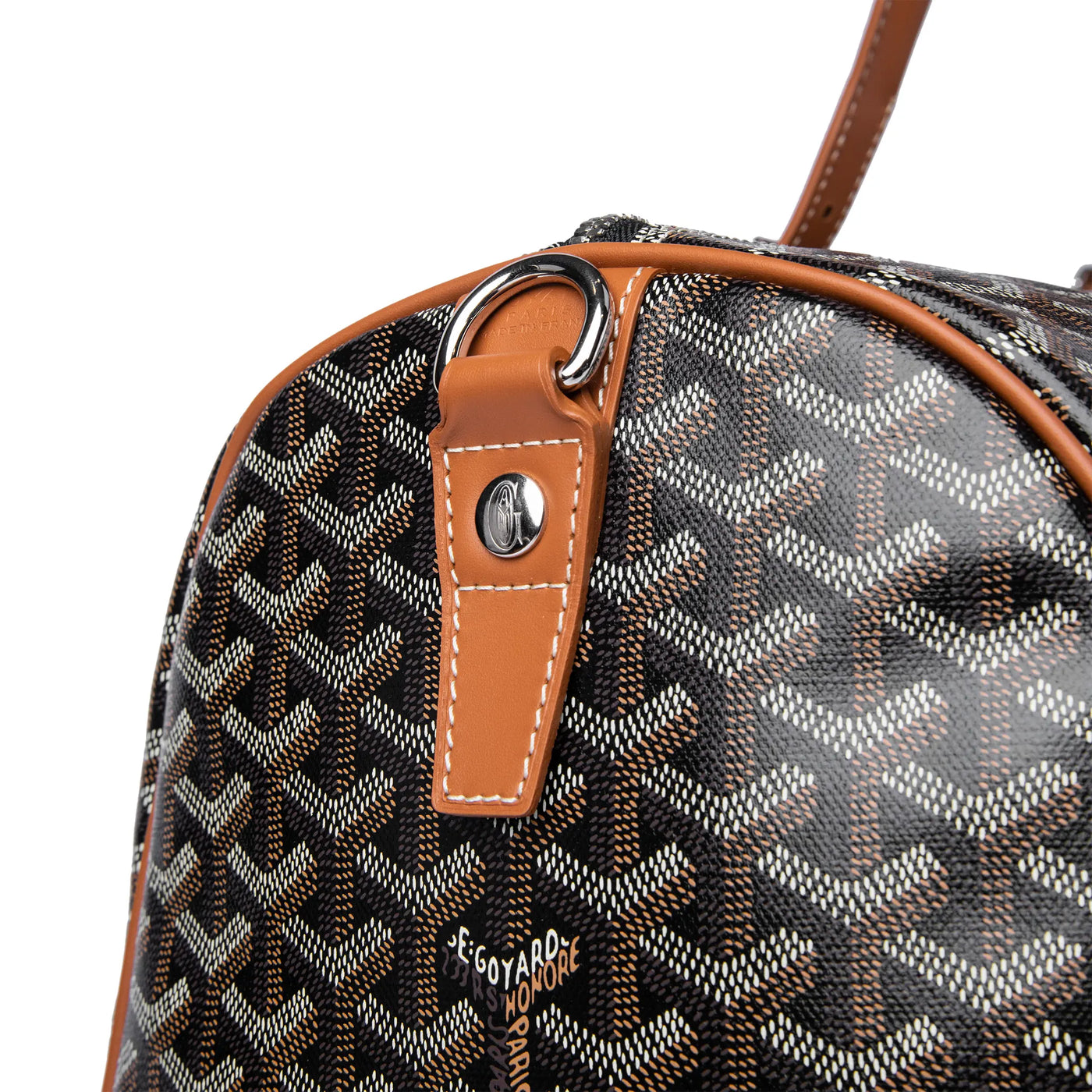 Sac Goyard Boston 50 Noir Tan With Strap — vue 6