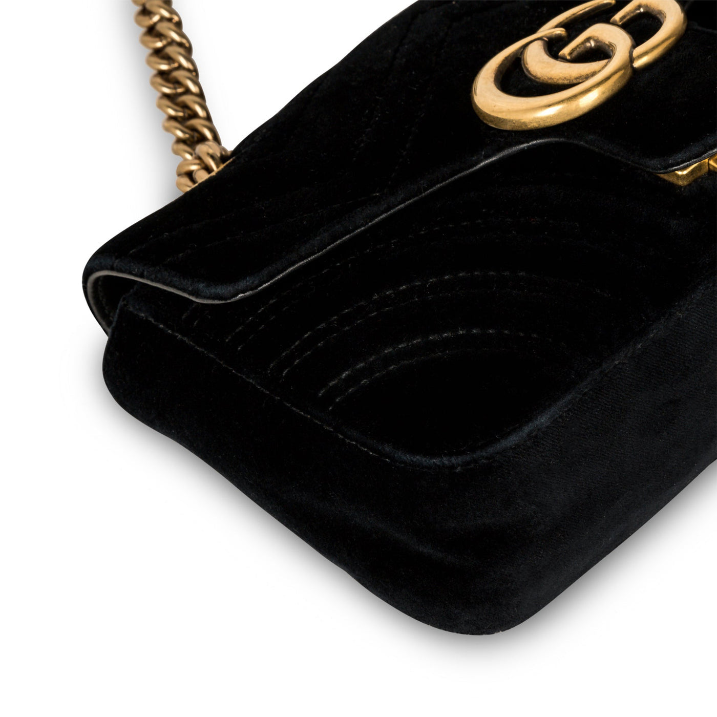 Sac à bandoulière Gucci GG Marmont Velvet Noir Small Shoulder — vue 4