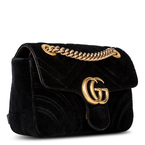 Sac à bandoulière Gucci GG Marmont Velvet Noir Small Shoulder — alt