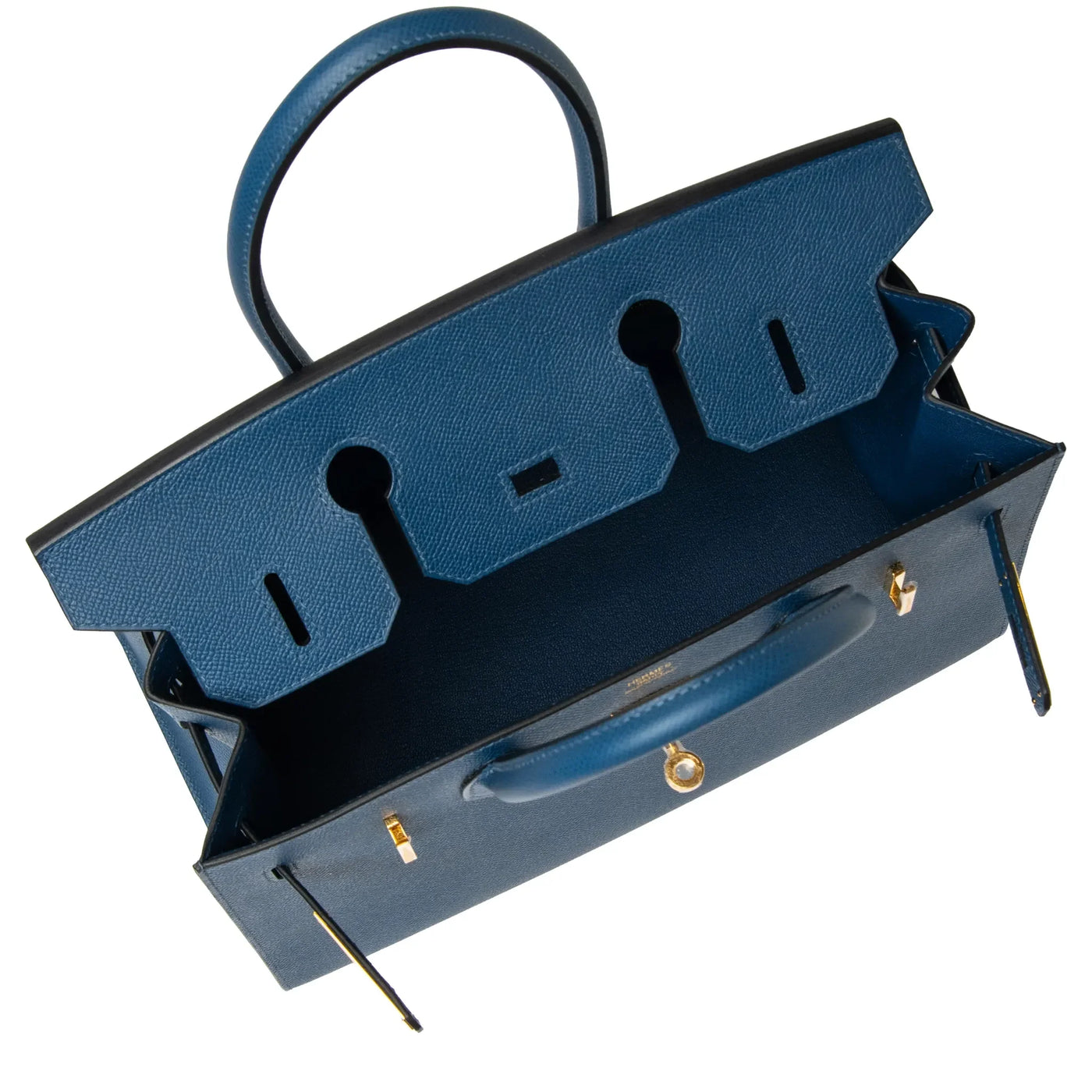 Sac à main Hermès Sellier Birkin 30 Deep Bleu Epsom Leather Or Hardware — vue 4