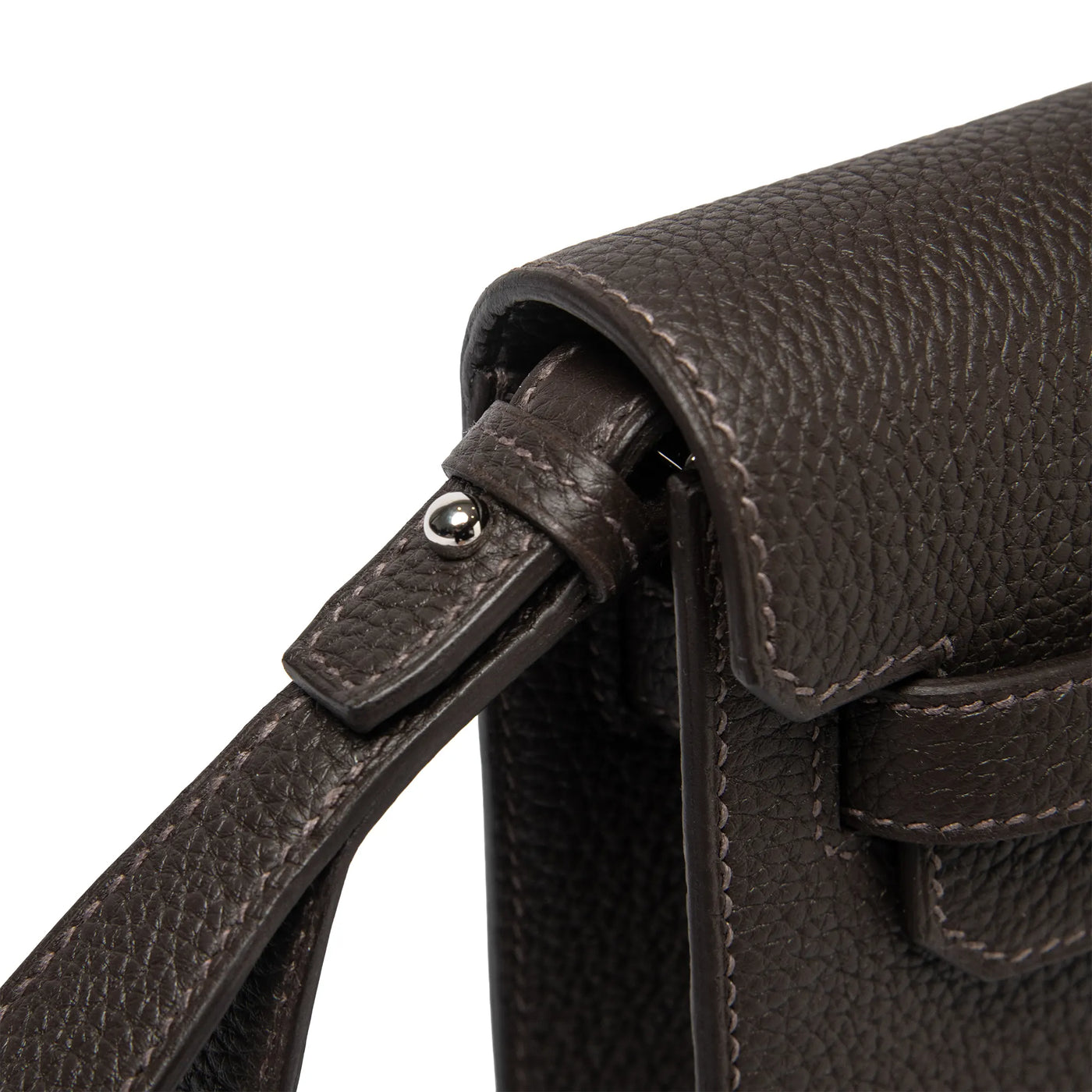 Pochette Hermès Kelly Depeches 25 Negonda Calfskin Bai Brun Palladium Hardware — vue 10