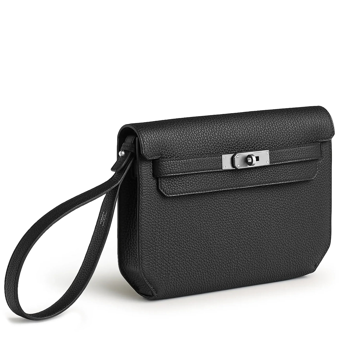 Pochette Hermès Kelly Depeches 25 Togo Noir Palladium Hardware — vue 3