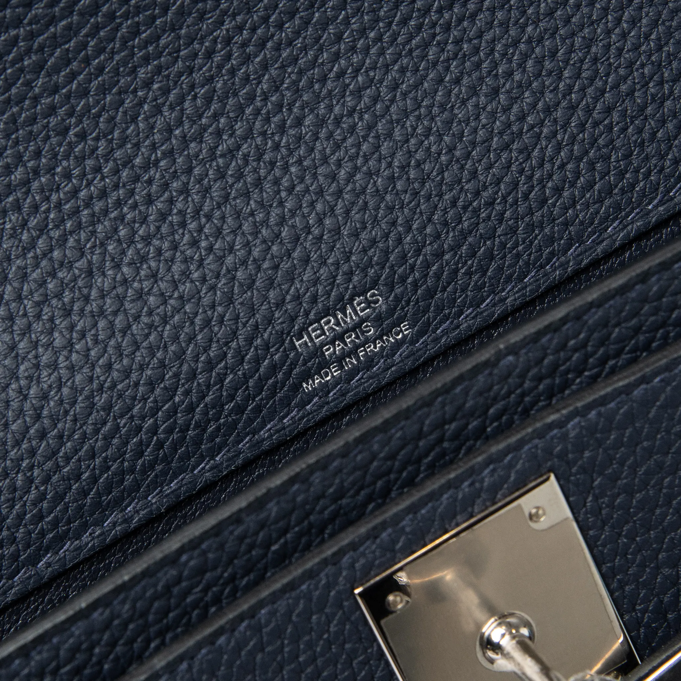 Pochette Hermès Kelly Depeches 25 Togo Calfskin Bleu Nuit Palladium Hardware — vue 7