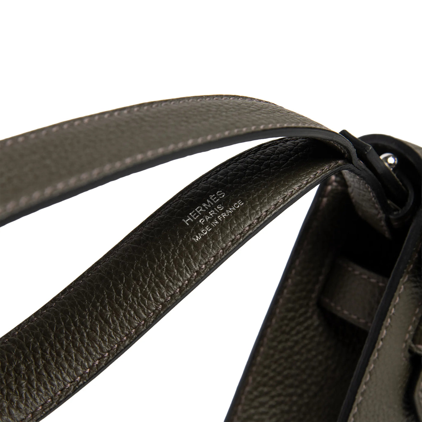 Pochette Hermès Kelly Depeches 25 Togo Calfskin Vert de Gris Palladium Hardware — vue 11