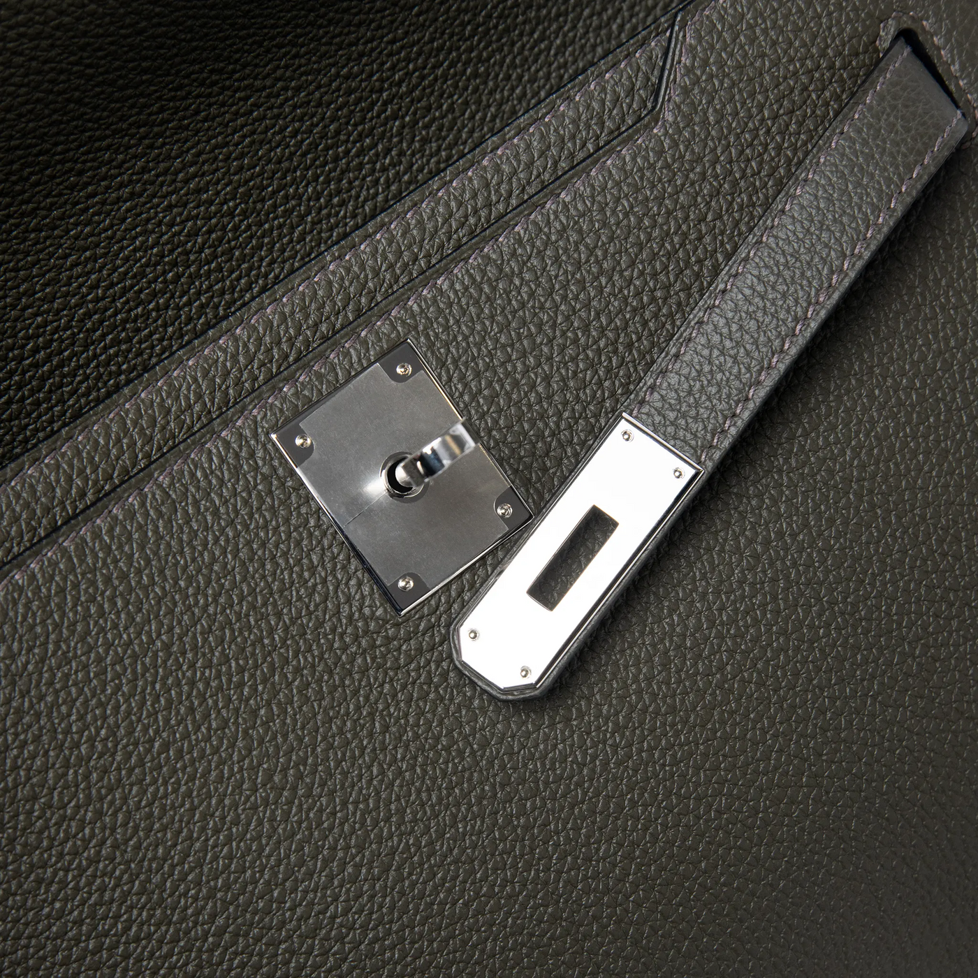 Pochette Hermès Kelly Depeches 25 Togo Calfskin Vert de Gris Palladium Hardware — vue 6