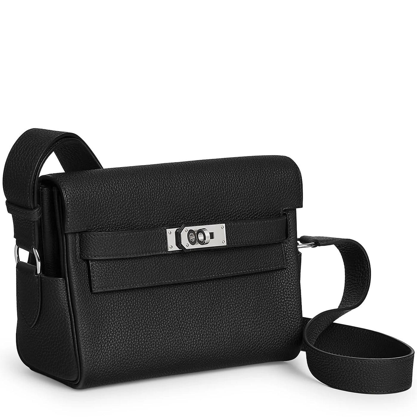 Sac à bandoulière Hermès Kelly Togo Calfskin Palladium Hardware Noir Messenger — vue 3