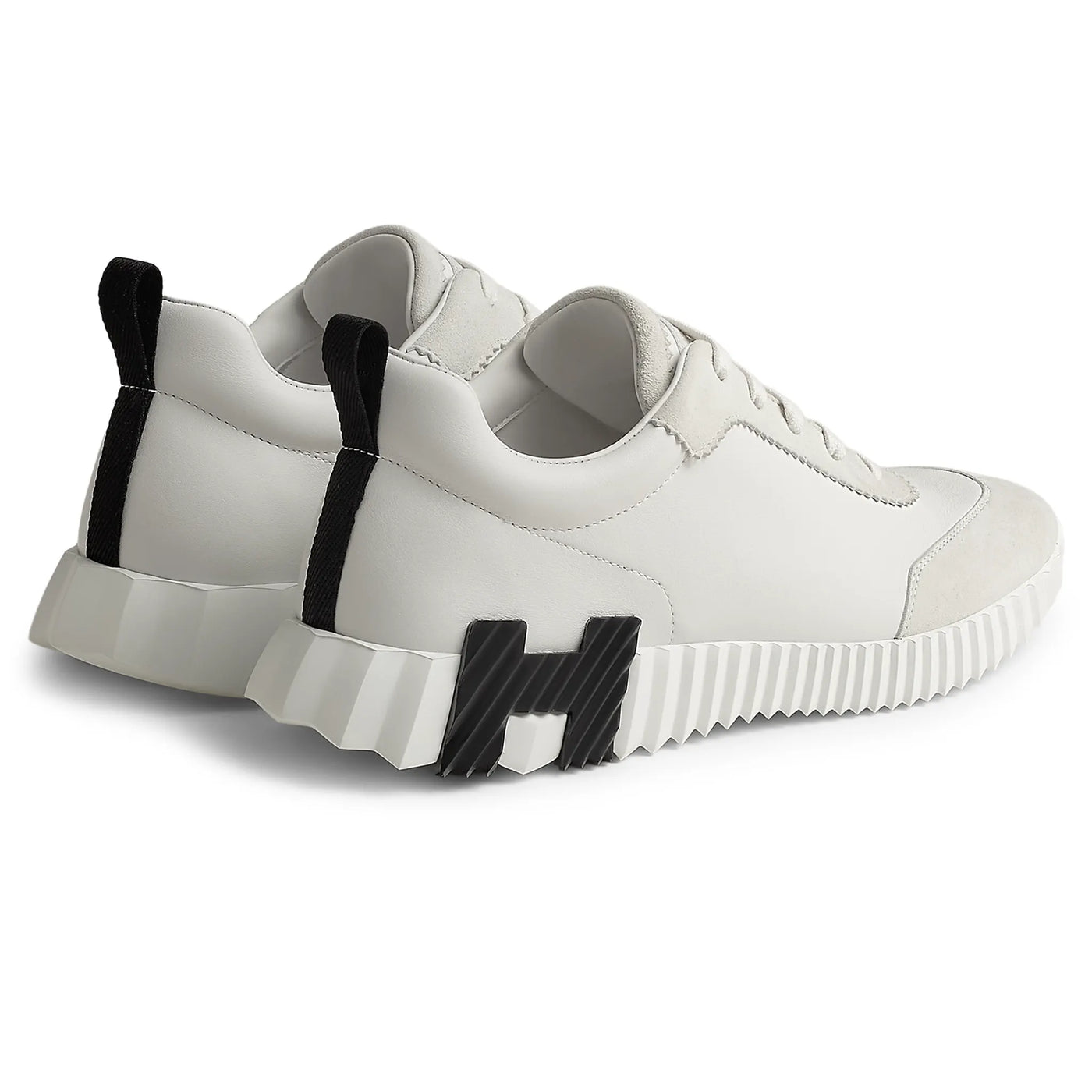 Baskets Hermès Bouncing Calf Blanc Noir — vue 2