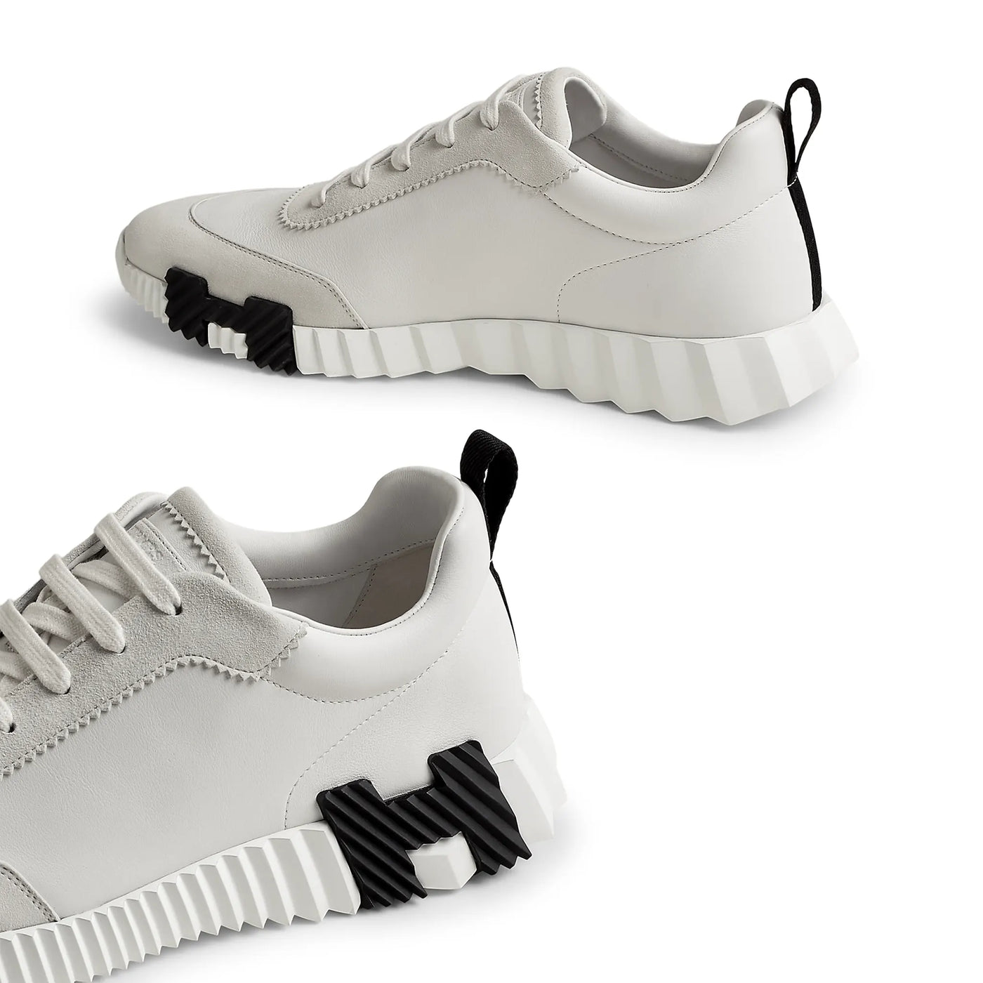 Baskets Hermès Bouncing Calf Blanc Noir — vue 4