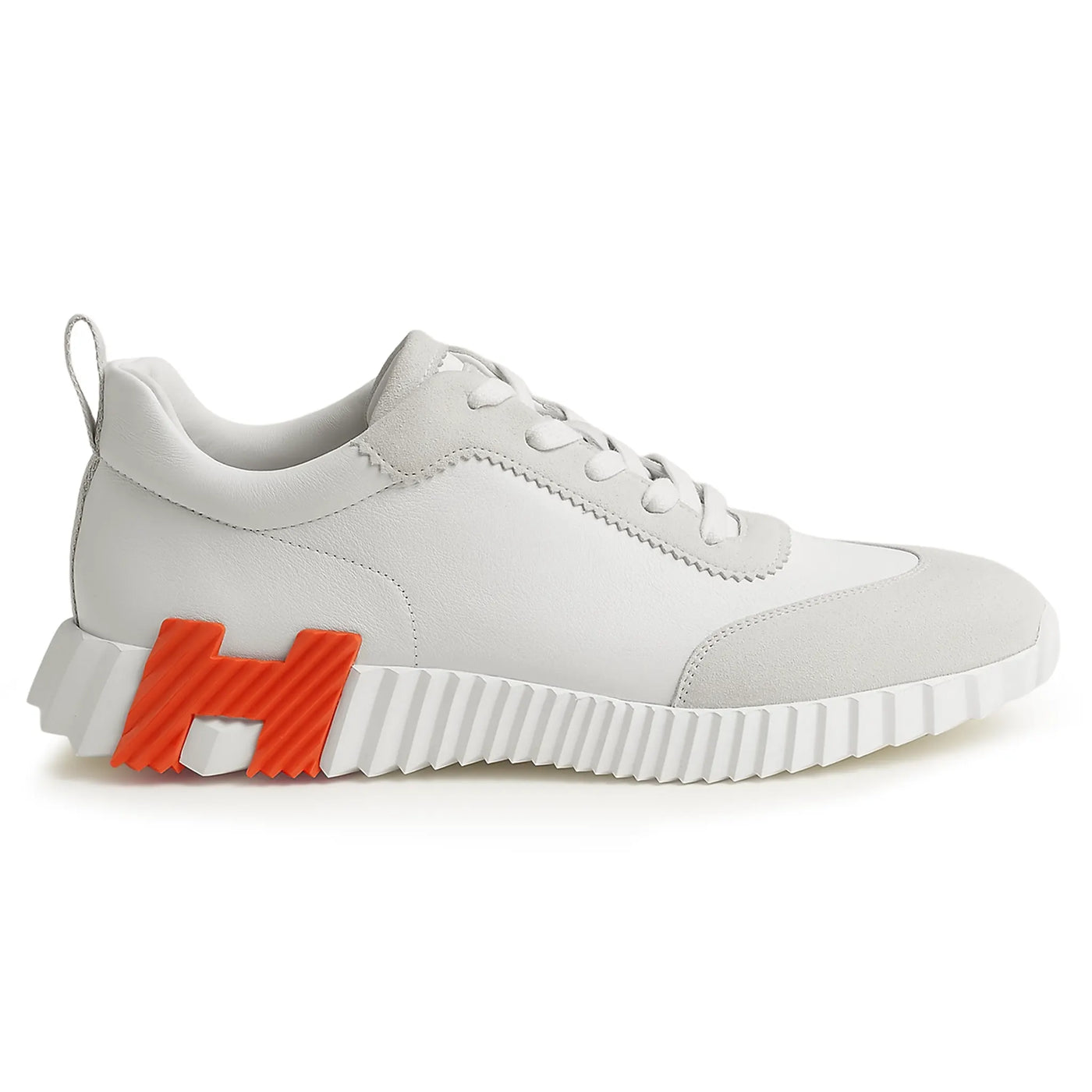 Baskets Hermès Bouncing Calf Blanc Orange