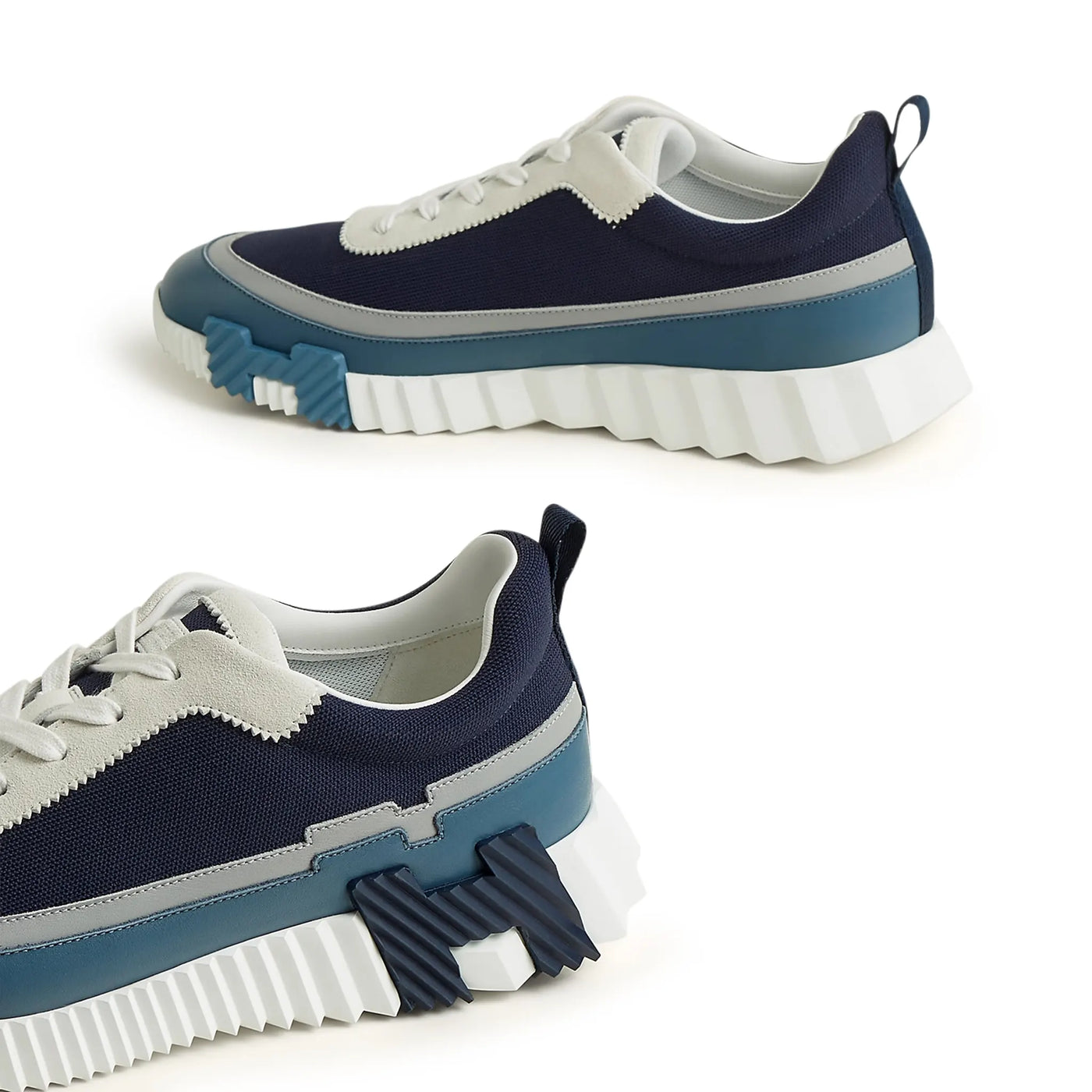 Baskets Hermès Bouncing Bleu Gris Blanc — vue 5