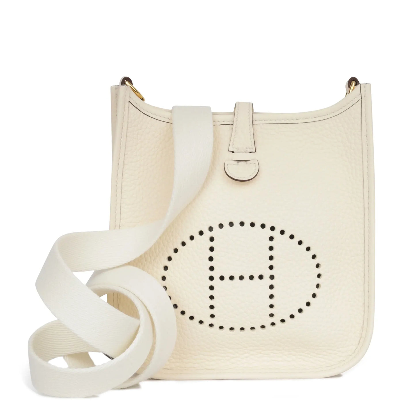 Sac à bandoulière Hermès Evelyne Mini 16 Nata Clemence Or Hardware — vue 4