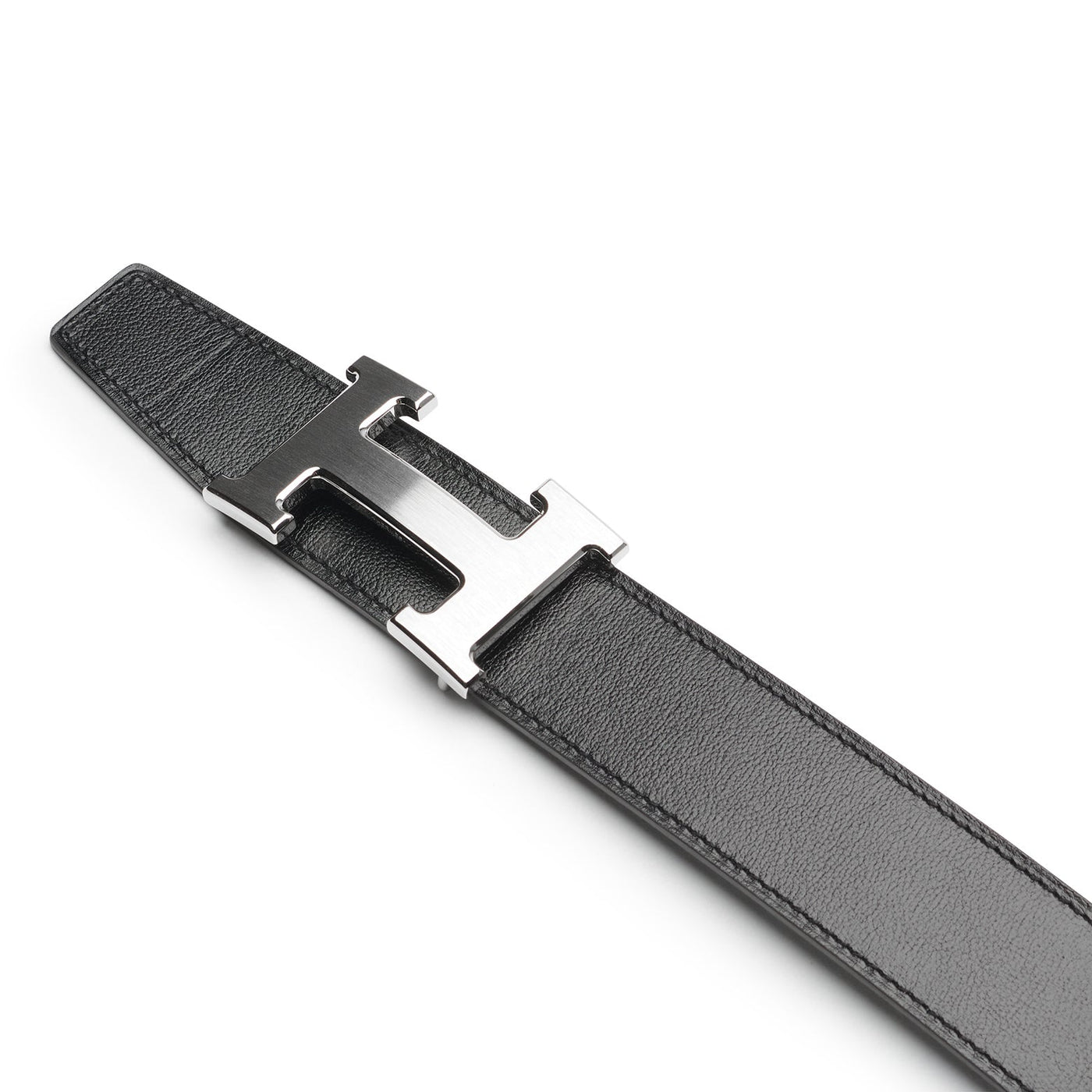 Ceinture Hermès H Buckle Reversible Leather Strap 32mm Noir Étain — vue 5