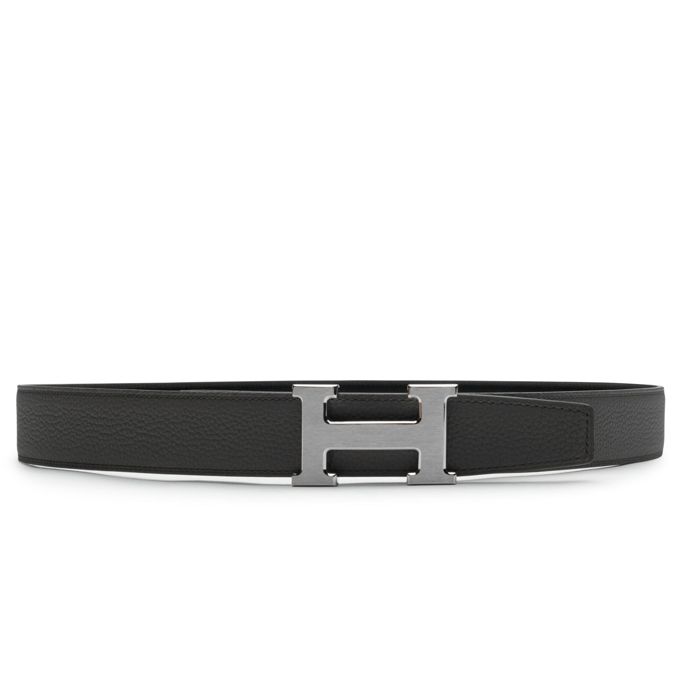 Ceinture Hermès H Buckle Reversible Leather Strap 32mm Noir Étain — vue 2