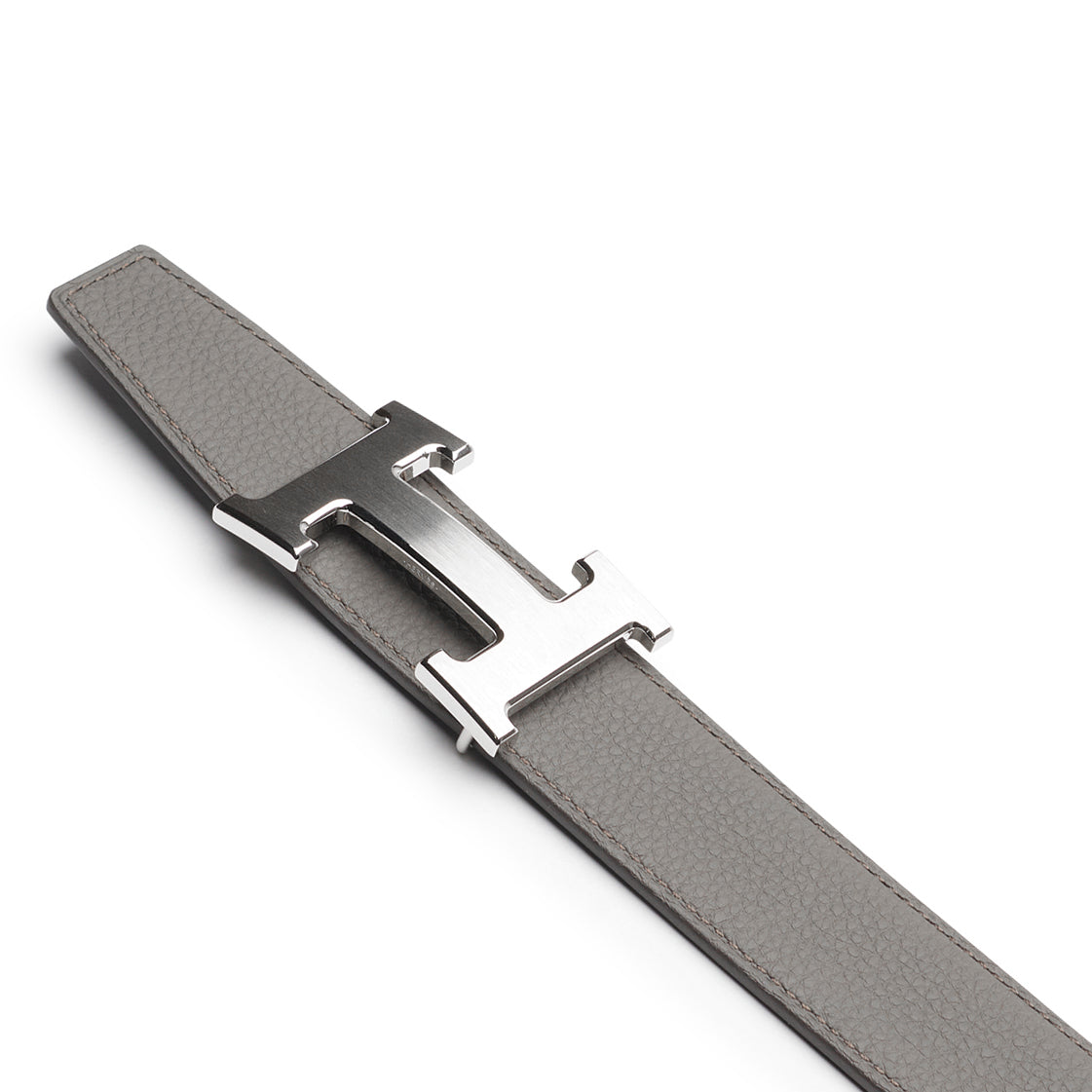 Ceinture Hermès H Buckle Reversible Leather Strap 32mm Noir Étain — vue 3