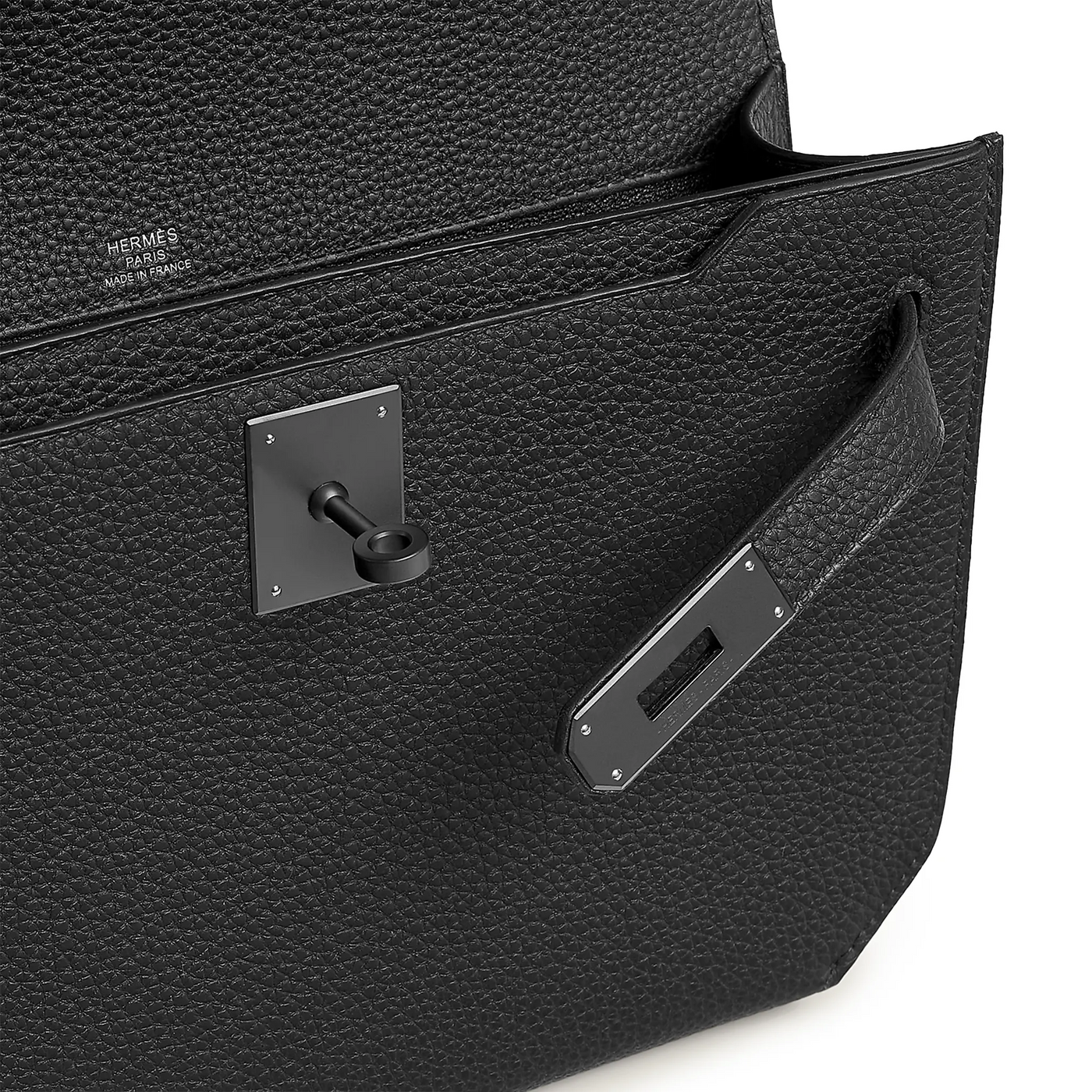 Pochette Hermès Kelly Depeches 25 Togo Monochrome Palladium Hardware — vue 4