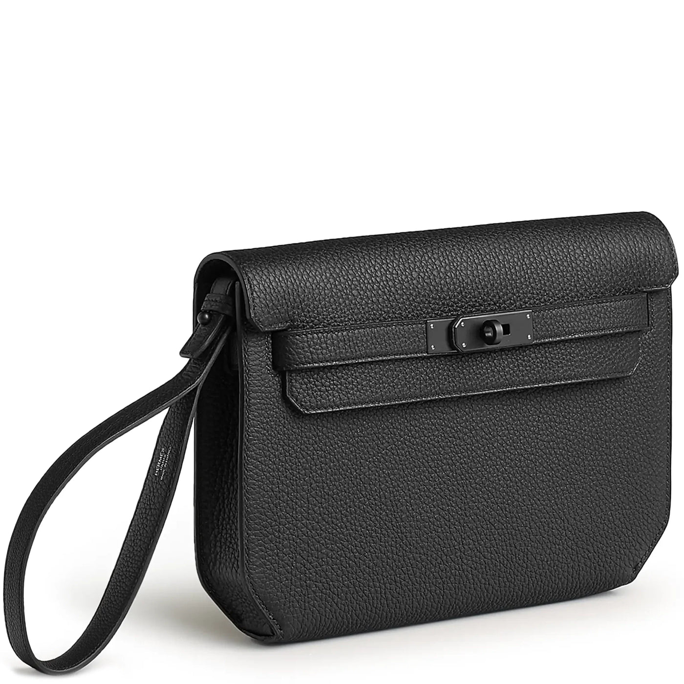 Pochette Hermès Kelly Depeches 25 Togo Monochrome Palladium Hardware — vue 3