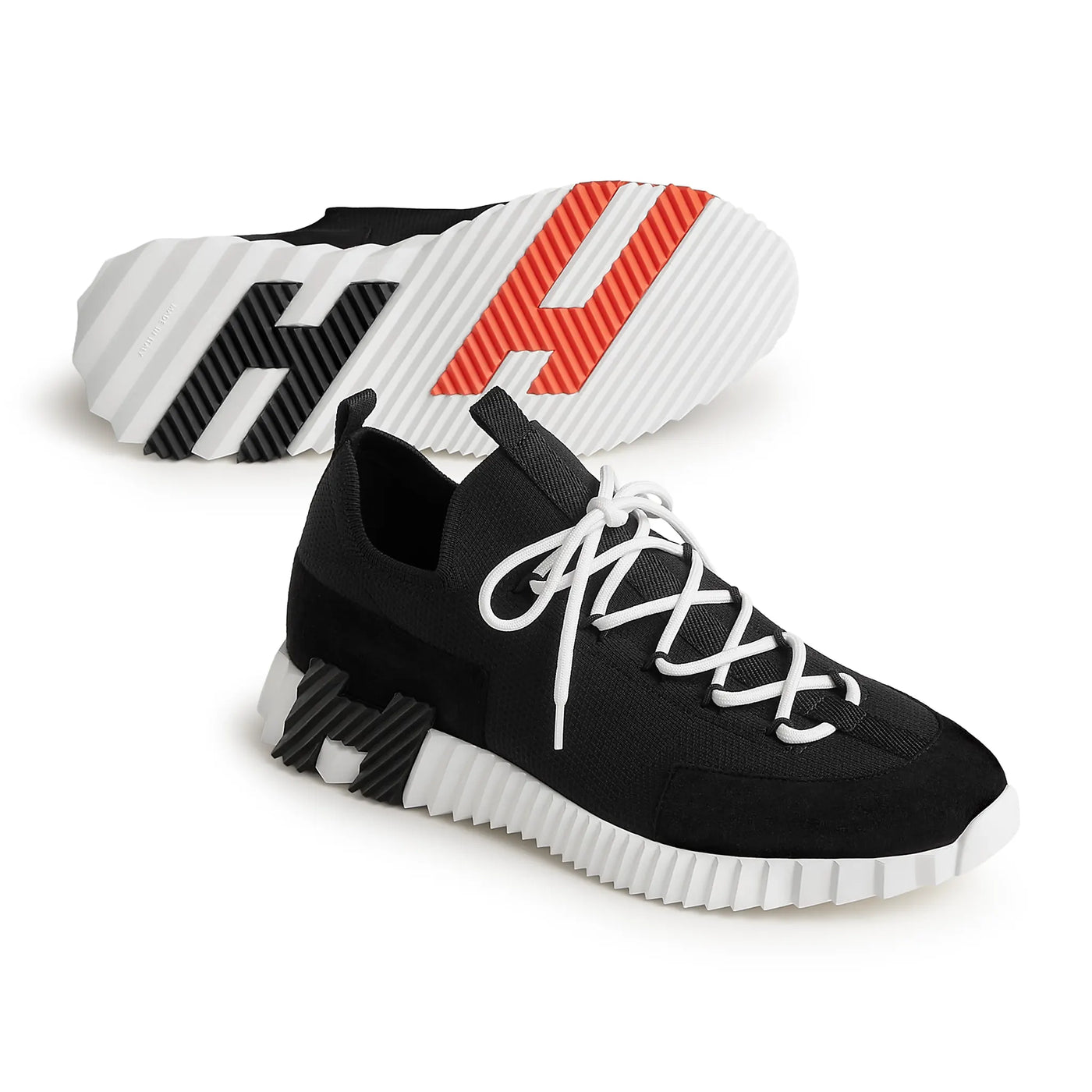 Baskets Hermès Lift Slip-on Noir Blanc — vue 5