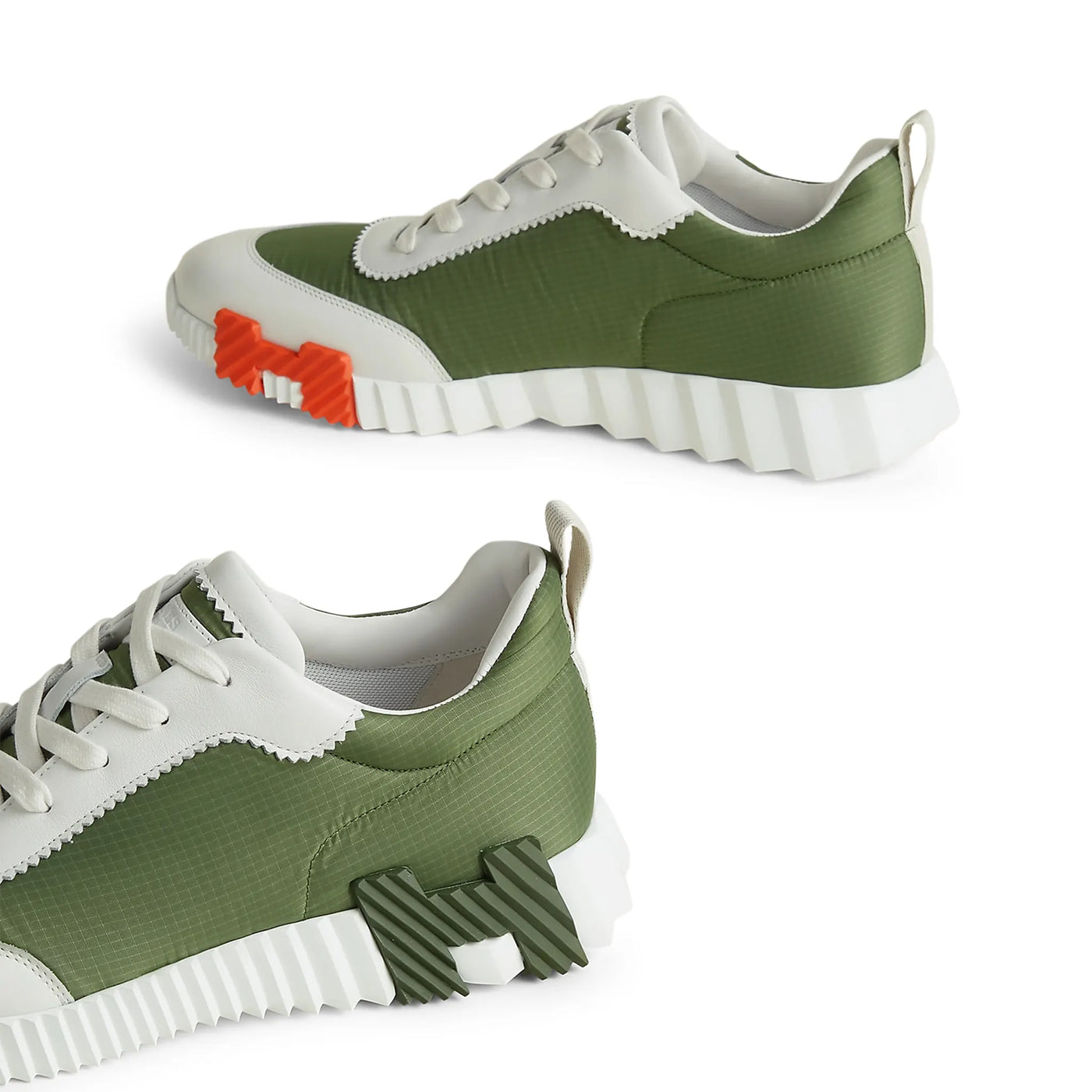 Baskets Hermès Ripstop Bouncing Matcha Blanc — vue 5