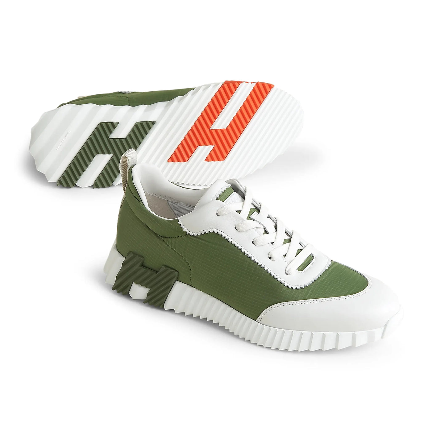 Baskets Hermès Ripstop Bouncing Matcha Blanc — vue 4