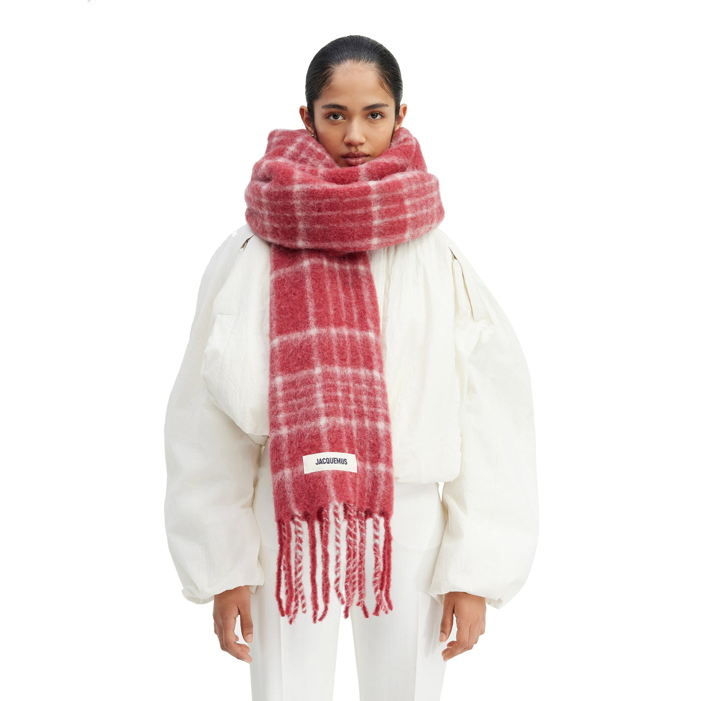 Écharpe Jacquemus L'echarpe Carro Checked Rouge — vue 2