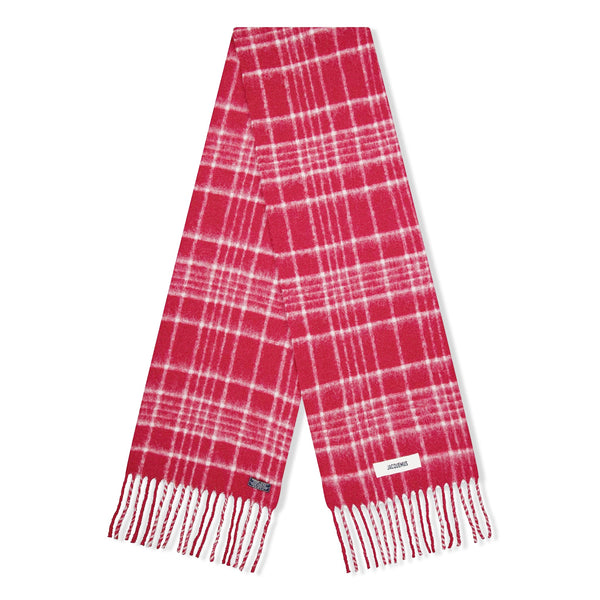 Écharpe Jacquemus L'echarpe Carro Checked Rouge