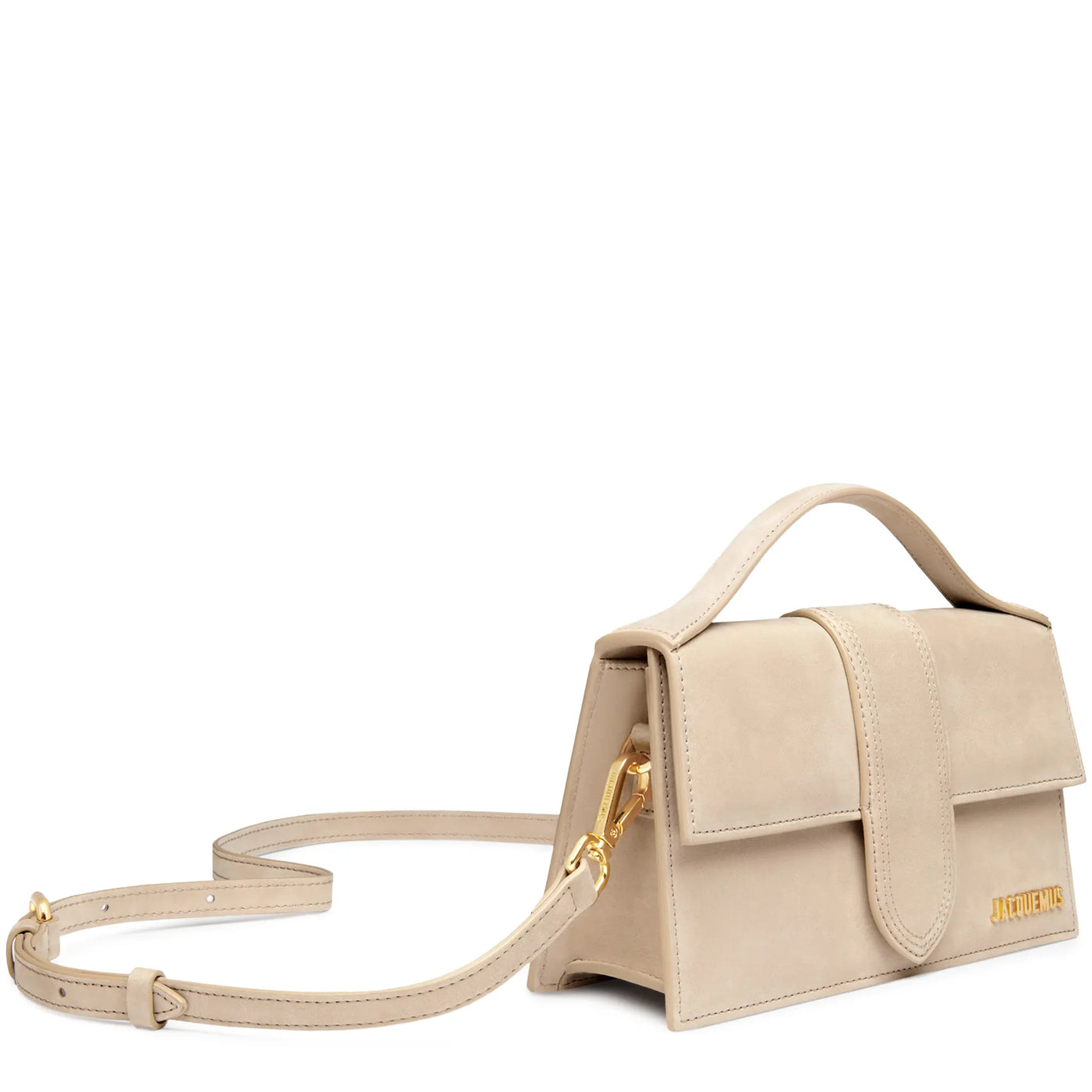 Sac à bandoulière Jacquemus Large Bambino Foncé Beige Suede Crossbody — vue 3