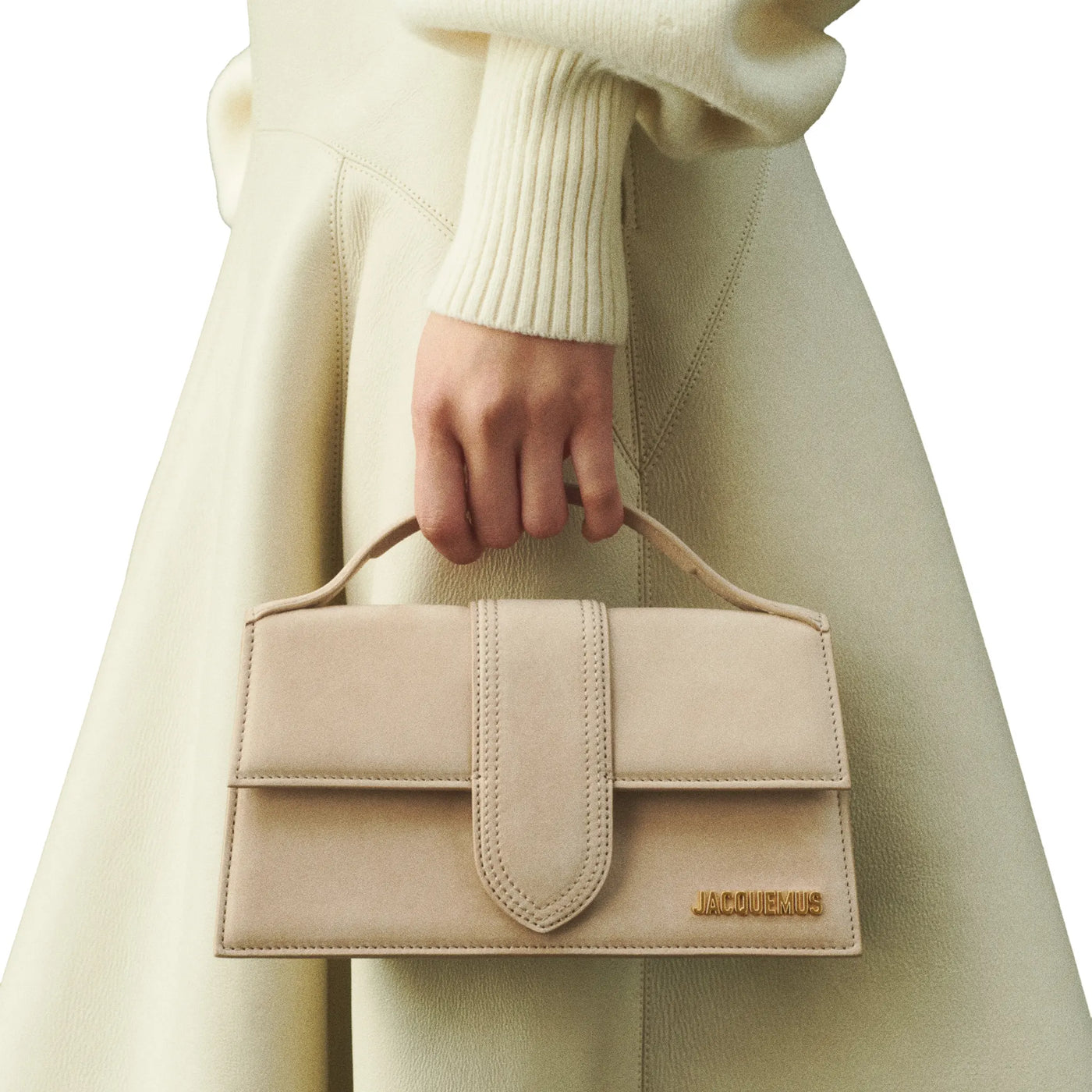 Sac à bandoulière Jacquemus Large Bambino Foncé Beige Suede Crossbody — vue 6