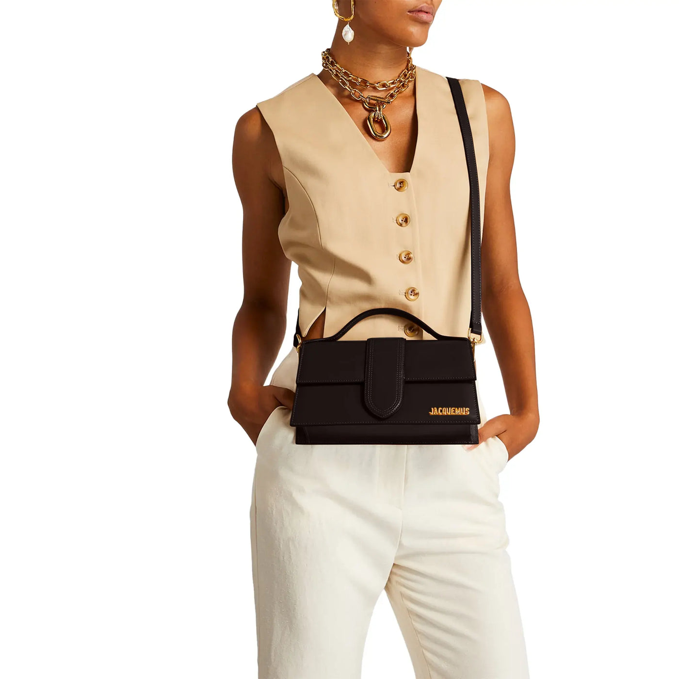 Sac à bandoulière Jacquemus Large Bambino Foncé Marron Crossbody — vue 5