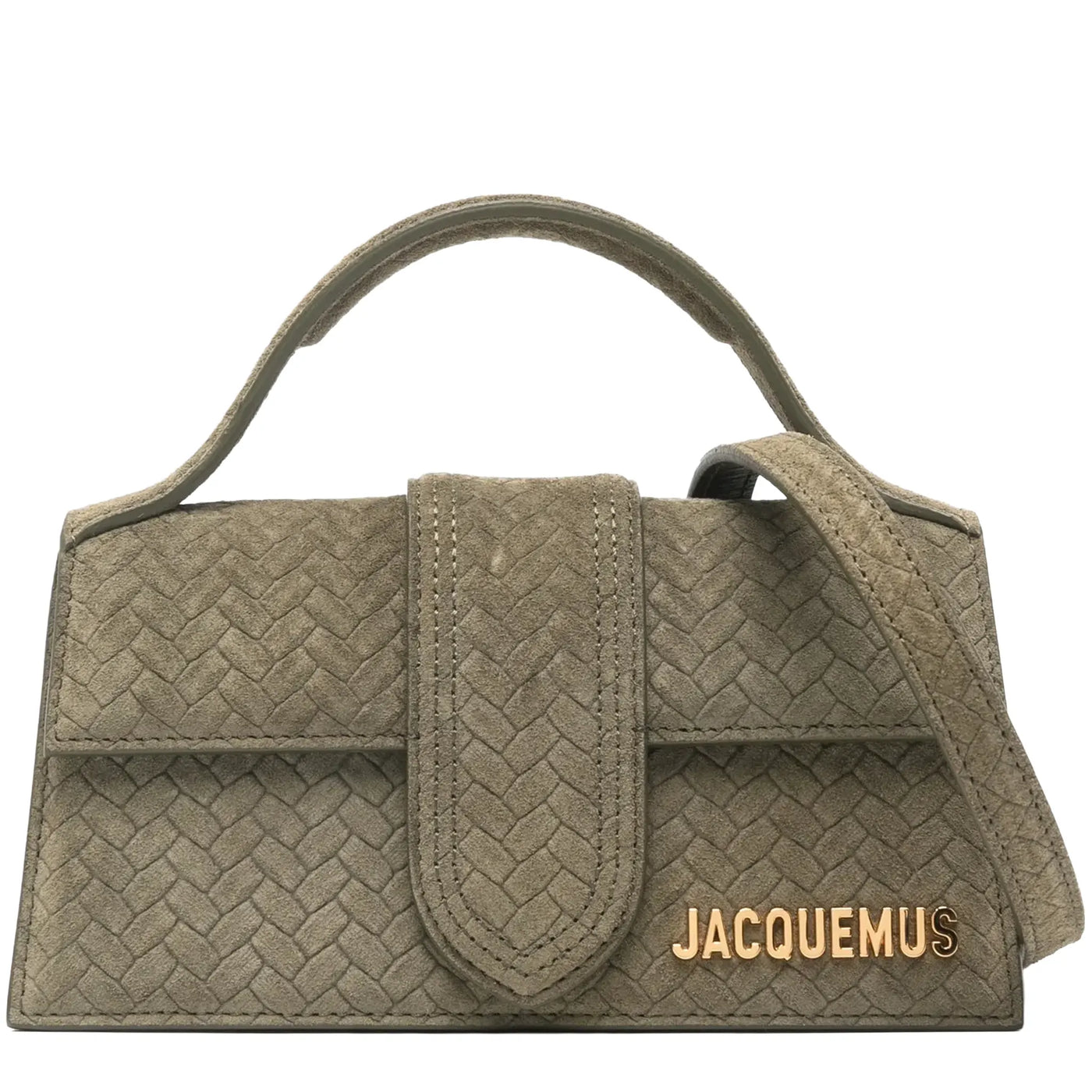 Sac à main Jacquemus le Bambino Suede Top Handle Khaki