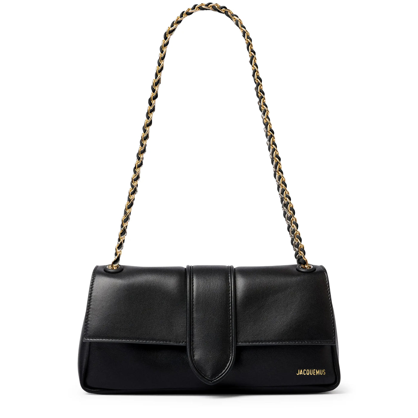Sac à bandoulière Jacquemus the Bambino Chain Soft Flap Noir Shoulder