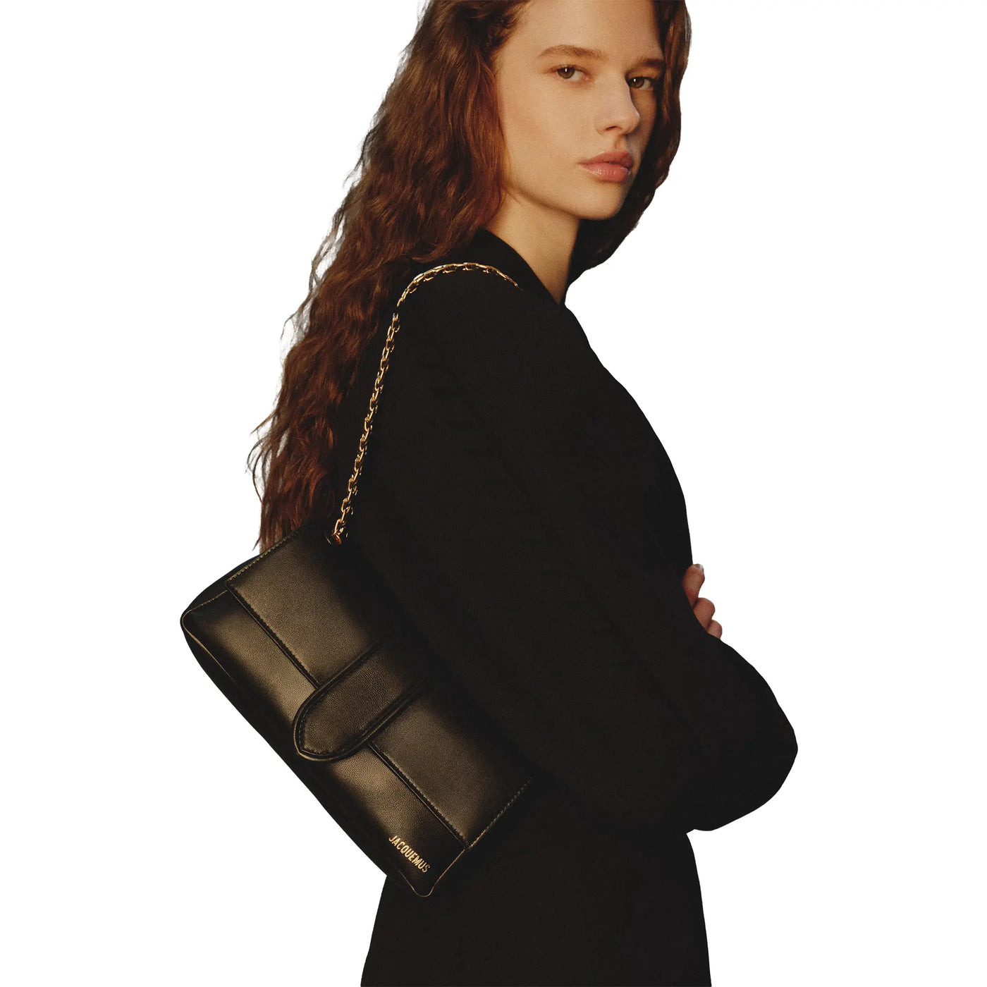 Sac à bandoulière Jacquemus the Bambino Chain Soft Flap Noir Shoulder — vue 3