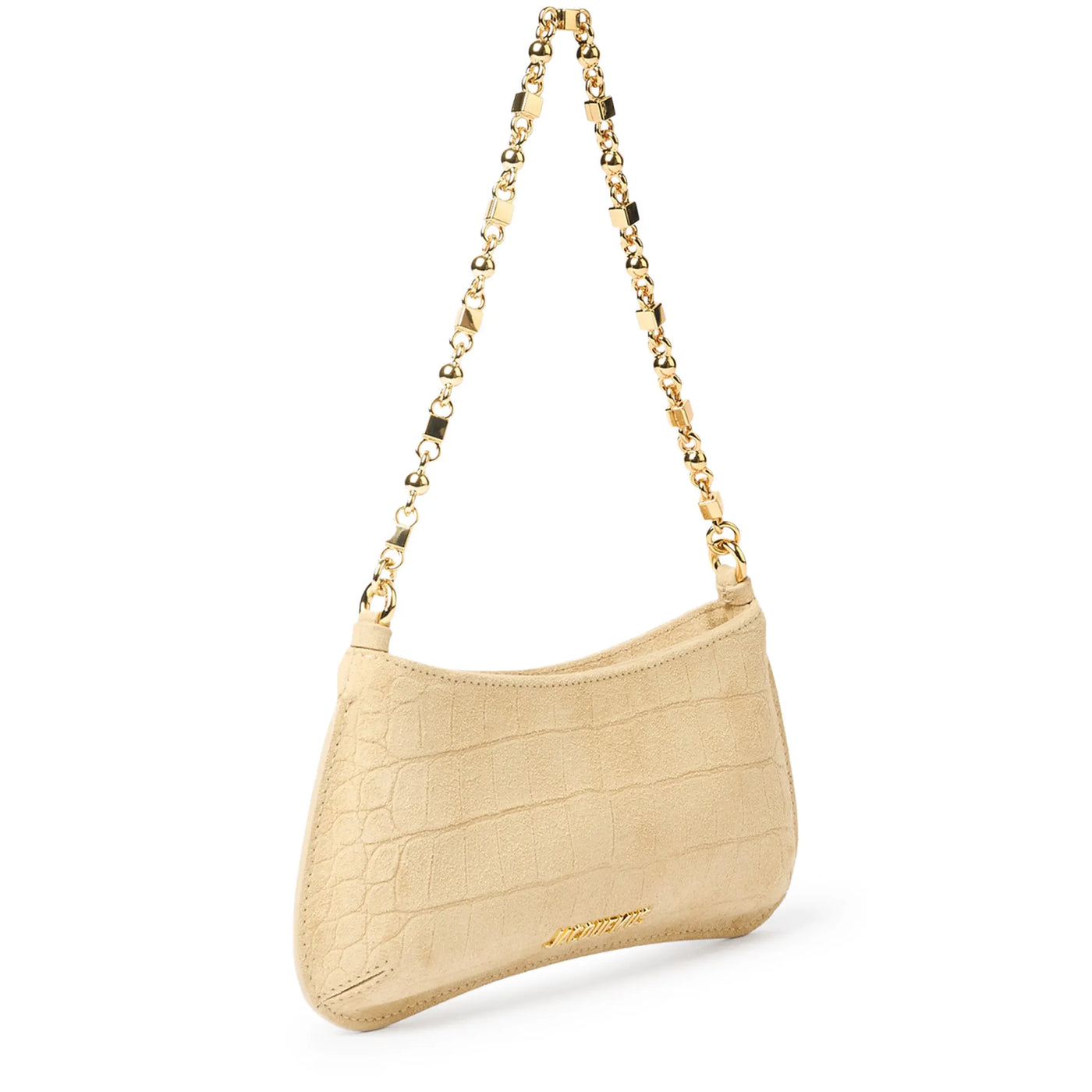 Sac à bandoulière Jacquemus the Bisou Chain Small Suede Beige Shoulder — vue 4