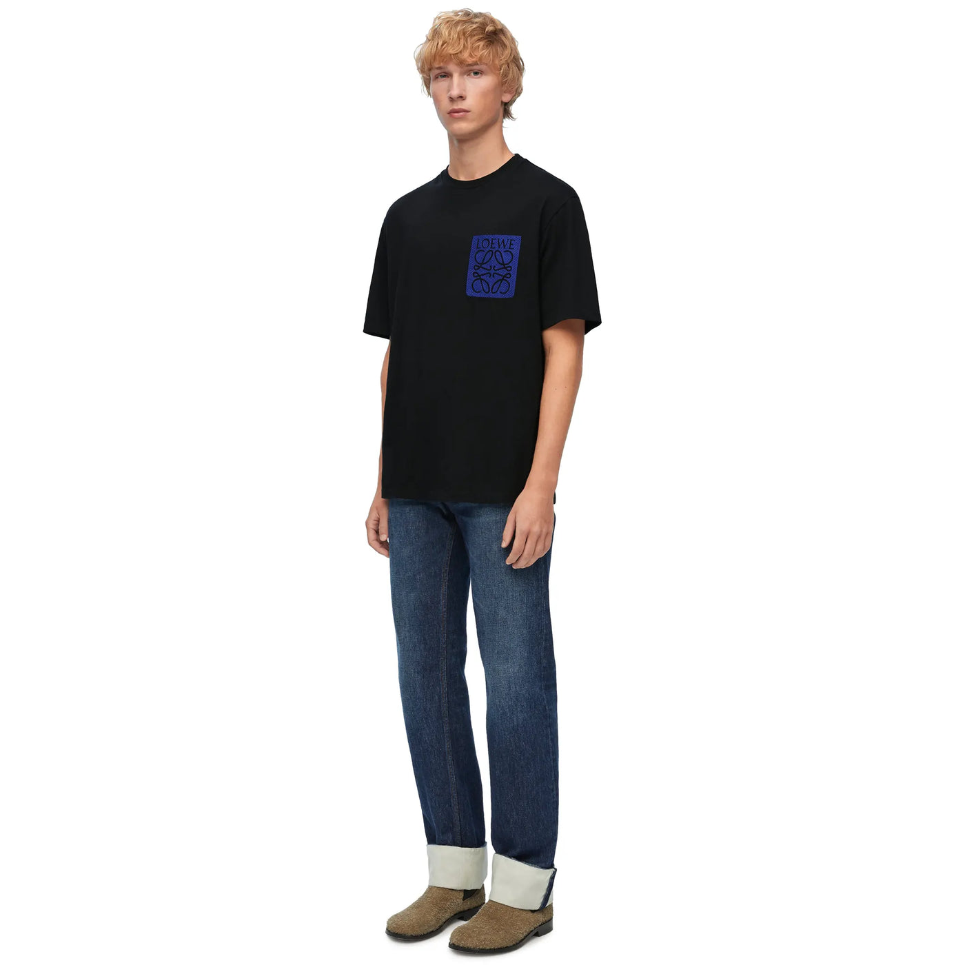 T-Shirt Loewe Anagram Fake Pocket Noir Bleu T Shirt — vue 4