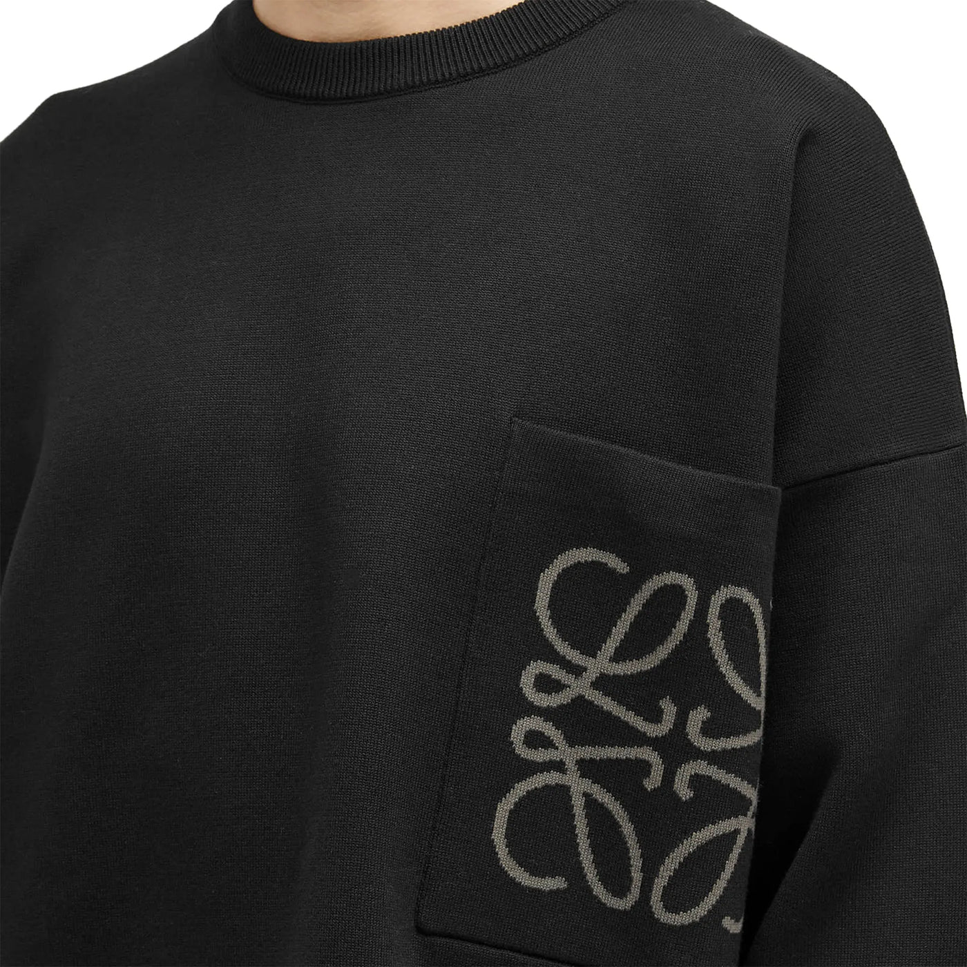 Sweat Loewe Anagram Pocket Cotton and Viscose Noir — vue 5